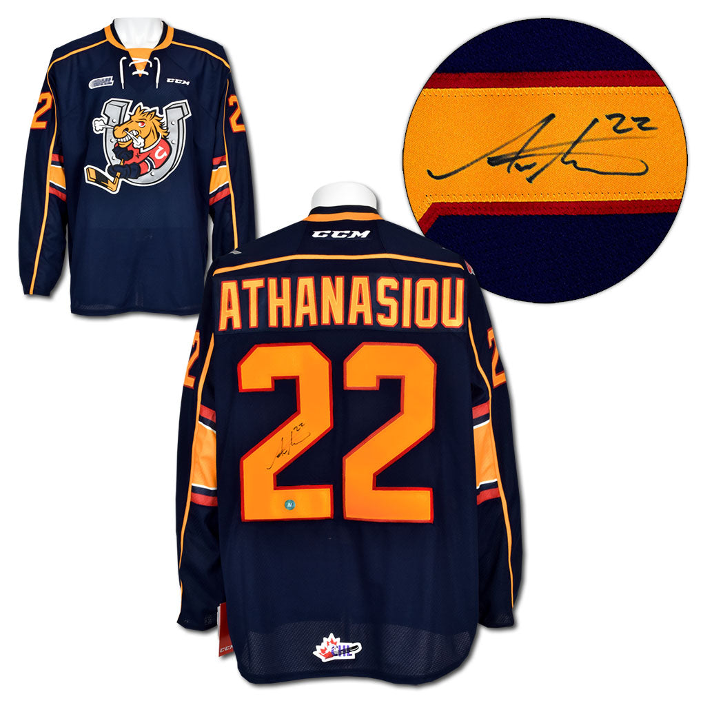 Andreas Athanasiou Barrie Colts Autographed CHL Hockey Jersey