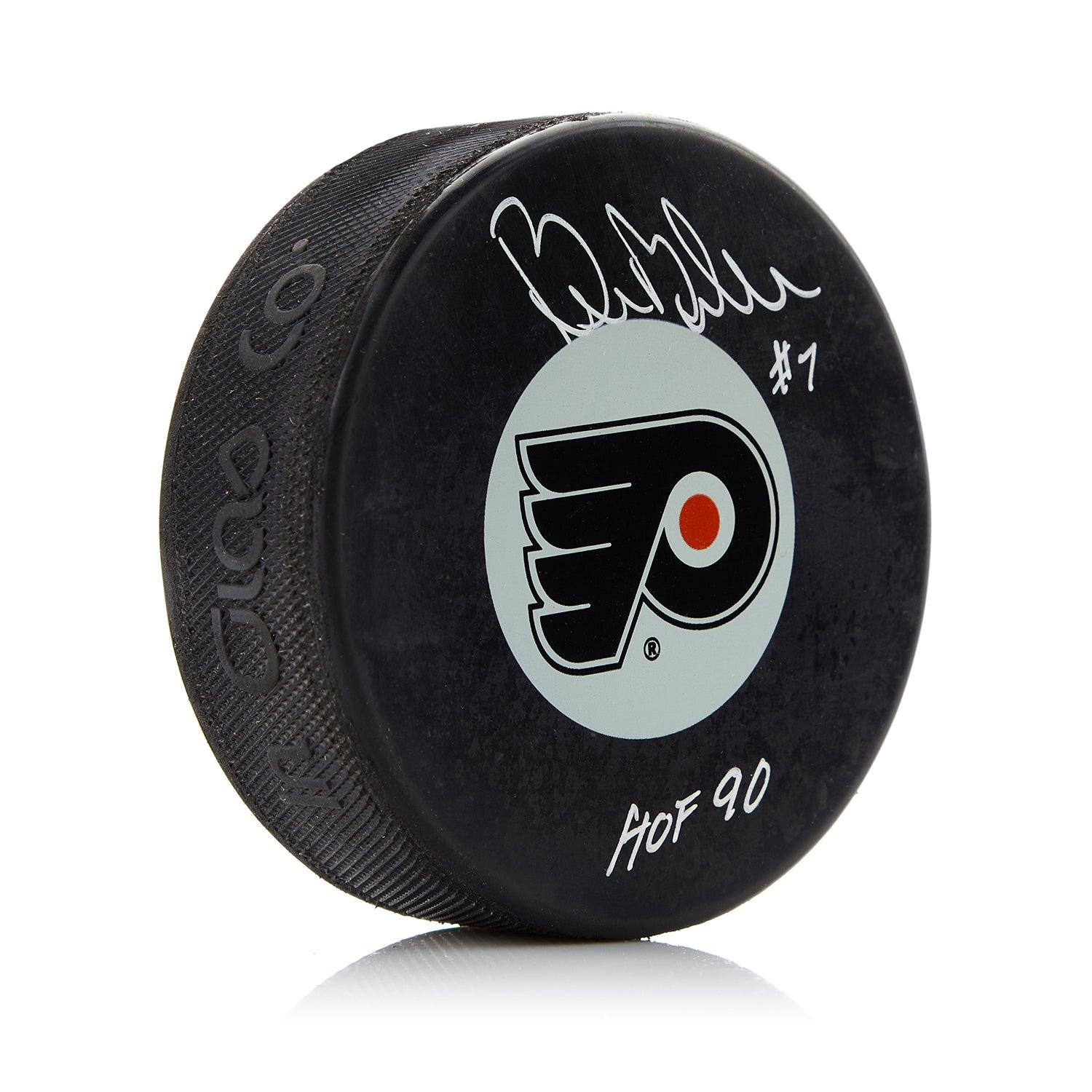 Bill Barber Philadelphia Flyers Autographed Hockey Puck with HOF Note