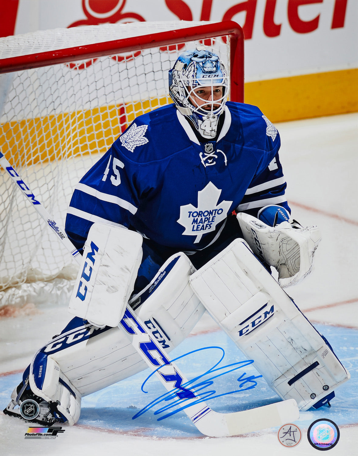 Jonathan Bernier Signed Toronto Maple Leafs Goalie 11x14 Photo