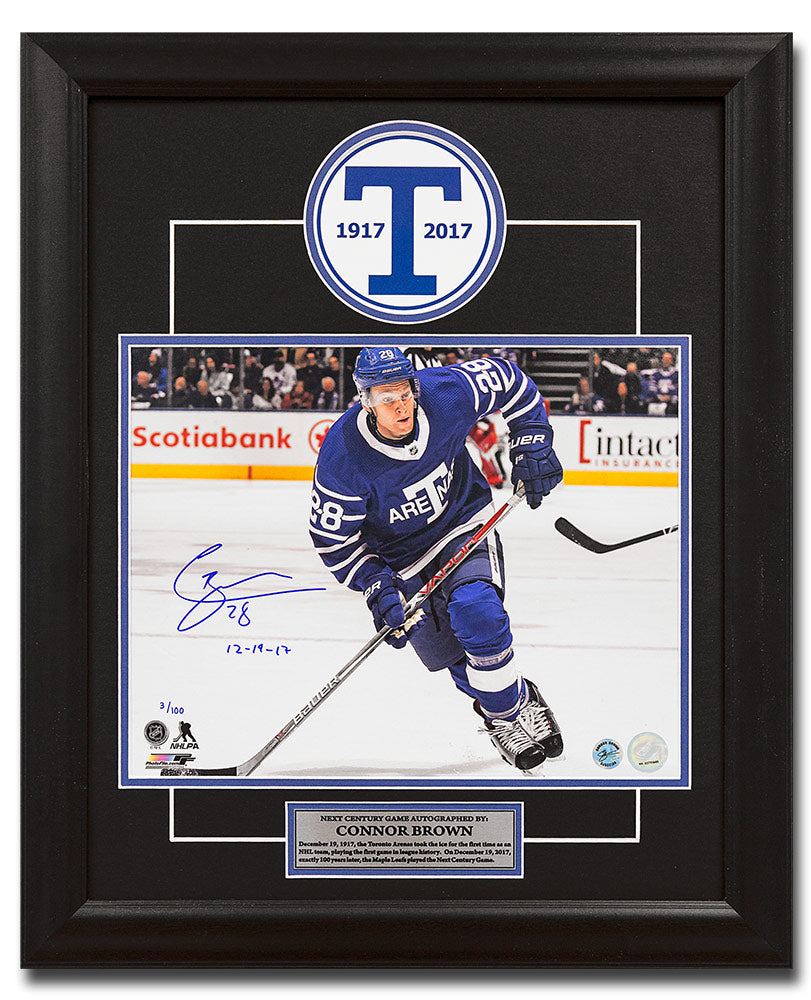 Connor Brown Toronto Arenas Signed Leafs Next Century Game 20x24 Frame #/100