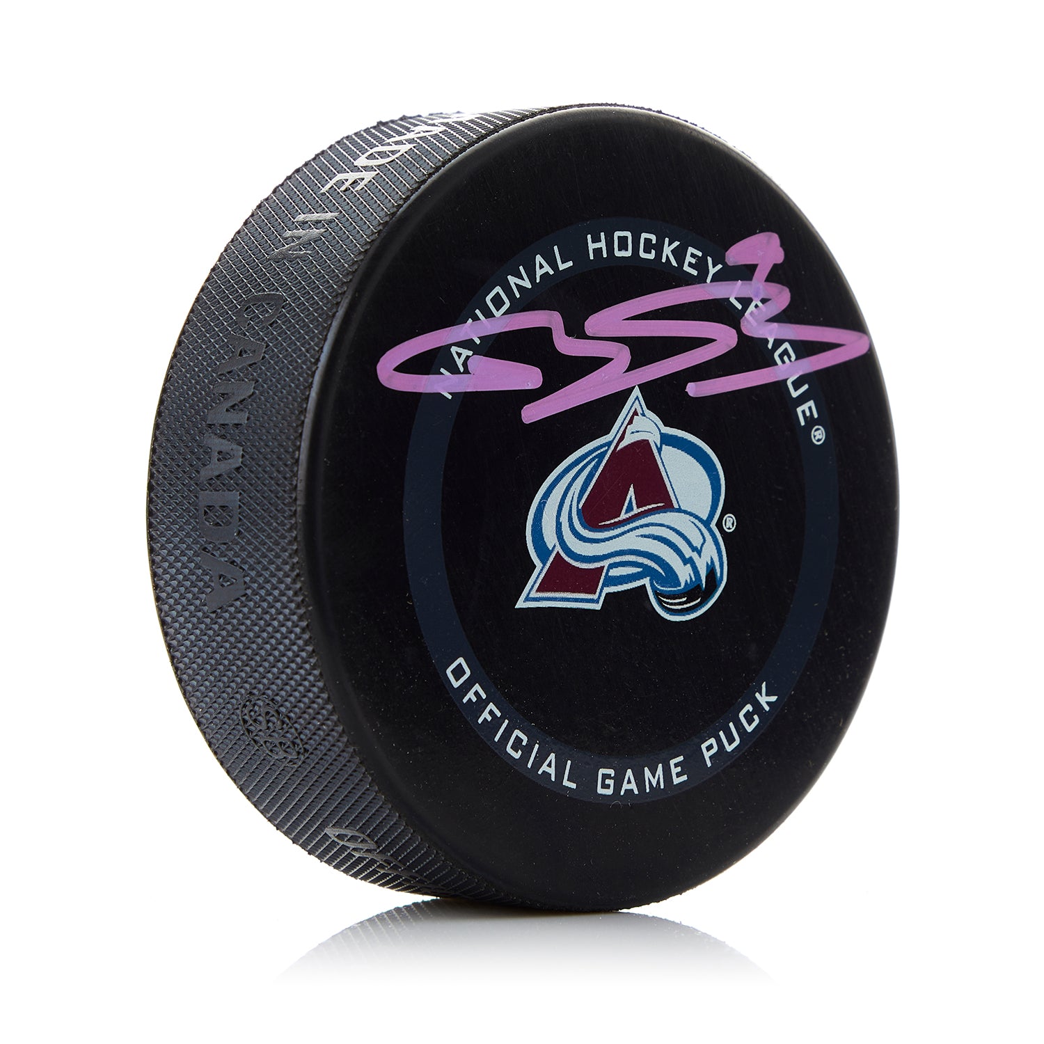 Bowen Byram Colorado Avalanche Signed Official Game Puck
