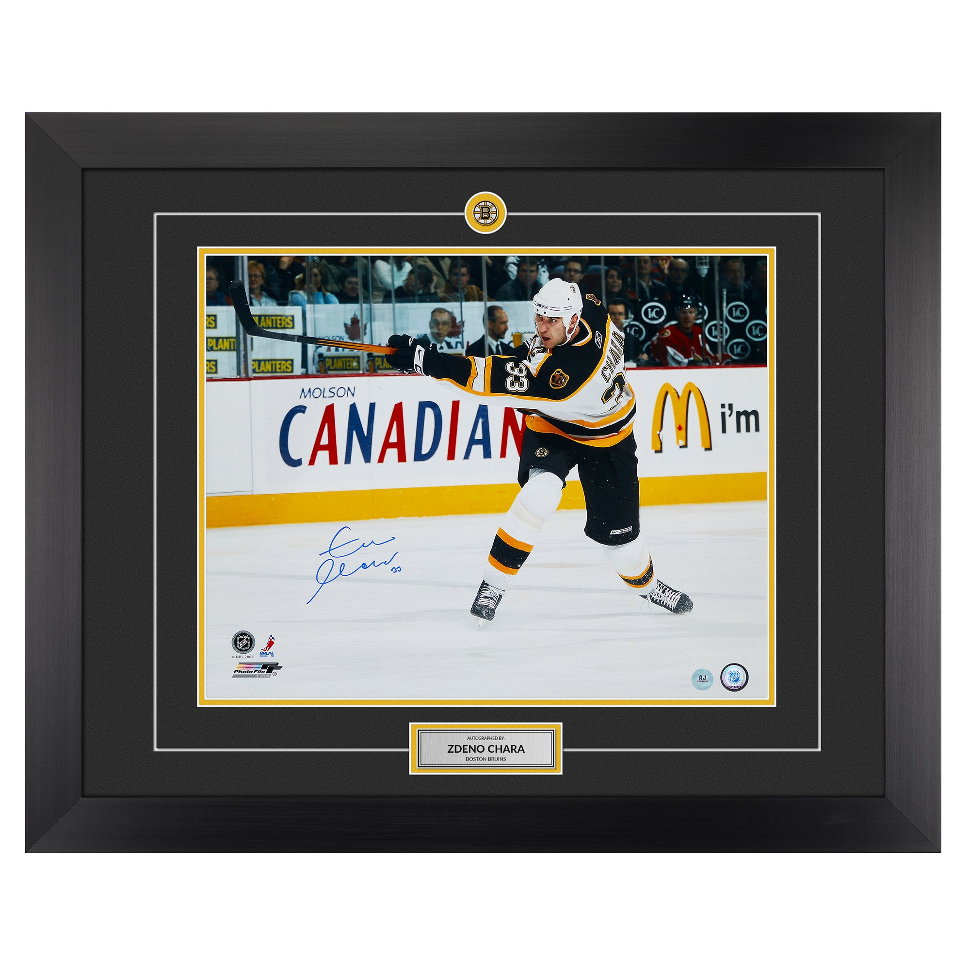 Zdeno Chara Boston Bruins Autographed Hockey 26x32 Frame