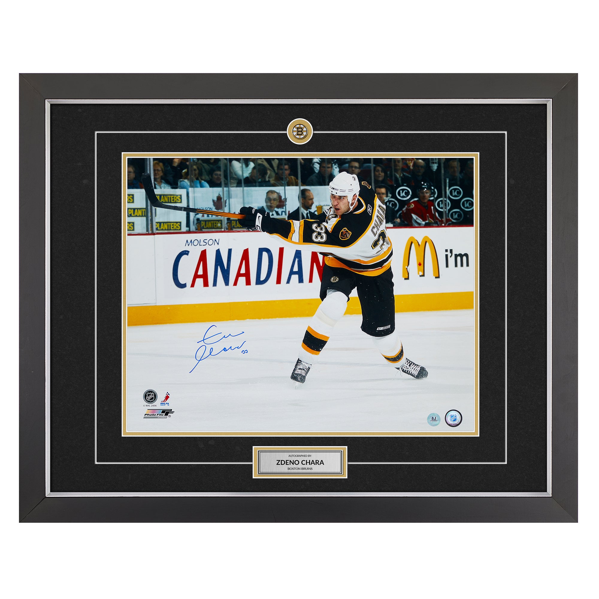 Zdeno Chara Boston Bruins Autographed Hockey 26x32 Frame