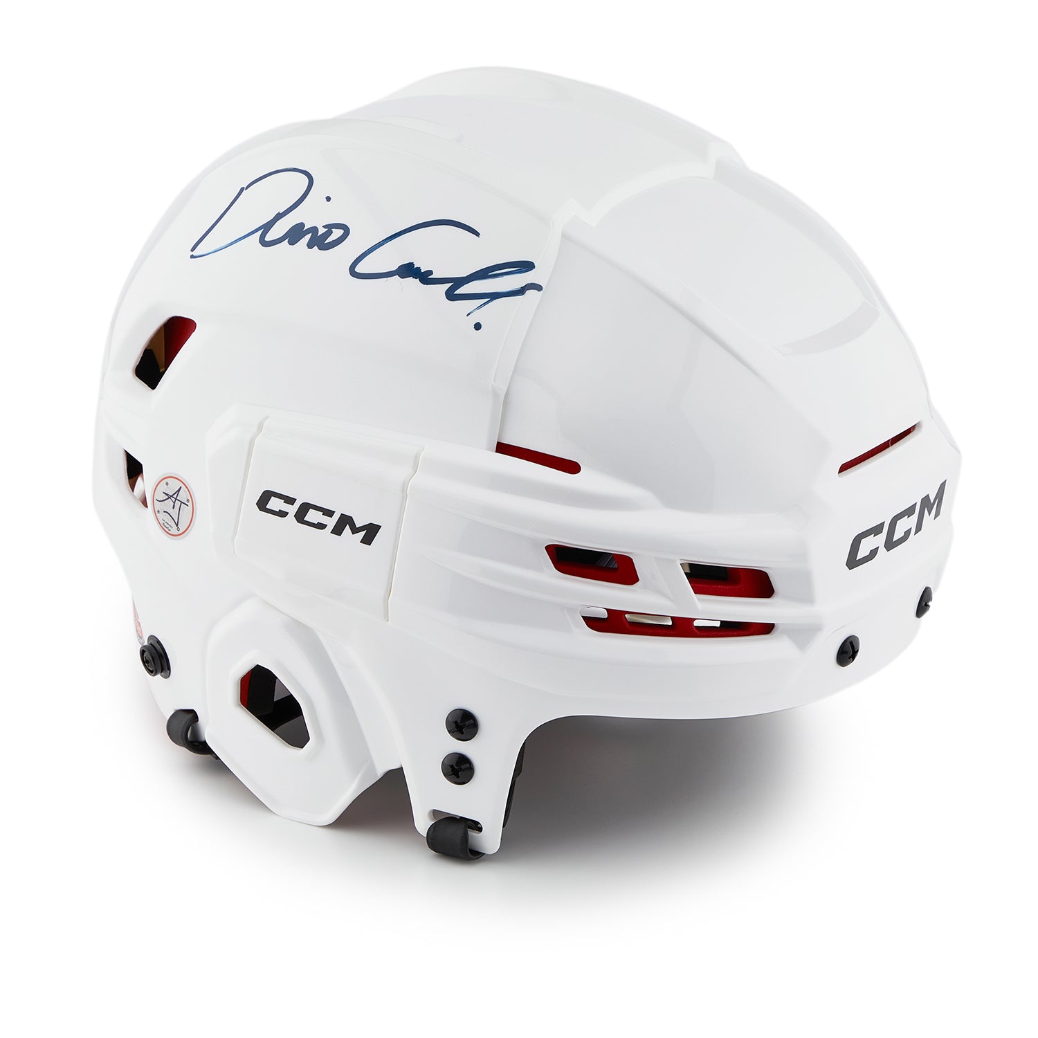 Dino Ciccarelli Autographed White CCM Tacks Helmet