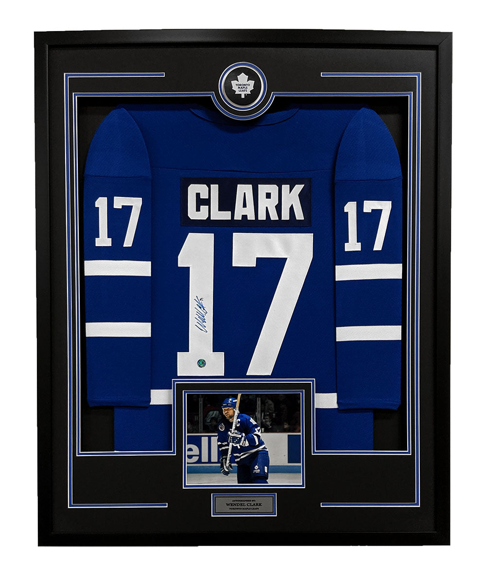 Wendel Clark Signed Toronto Maple Leafs 36x44 Jersey Frame