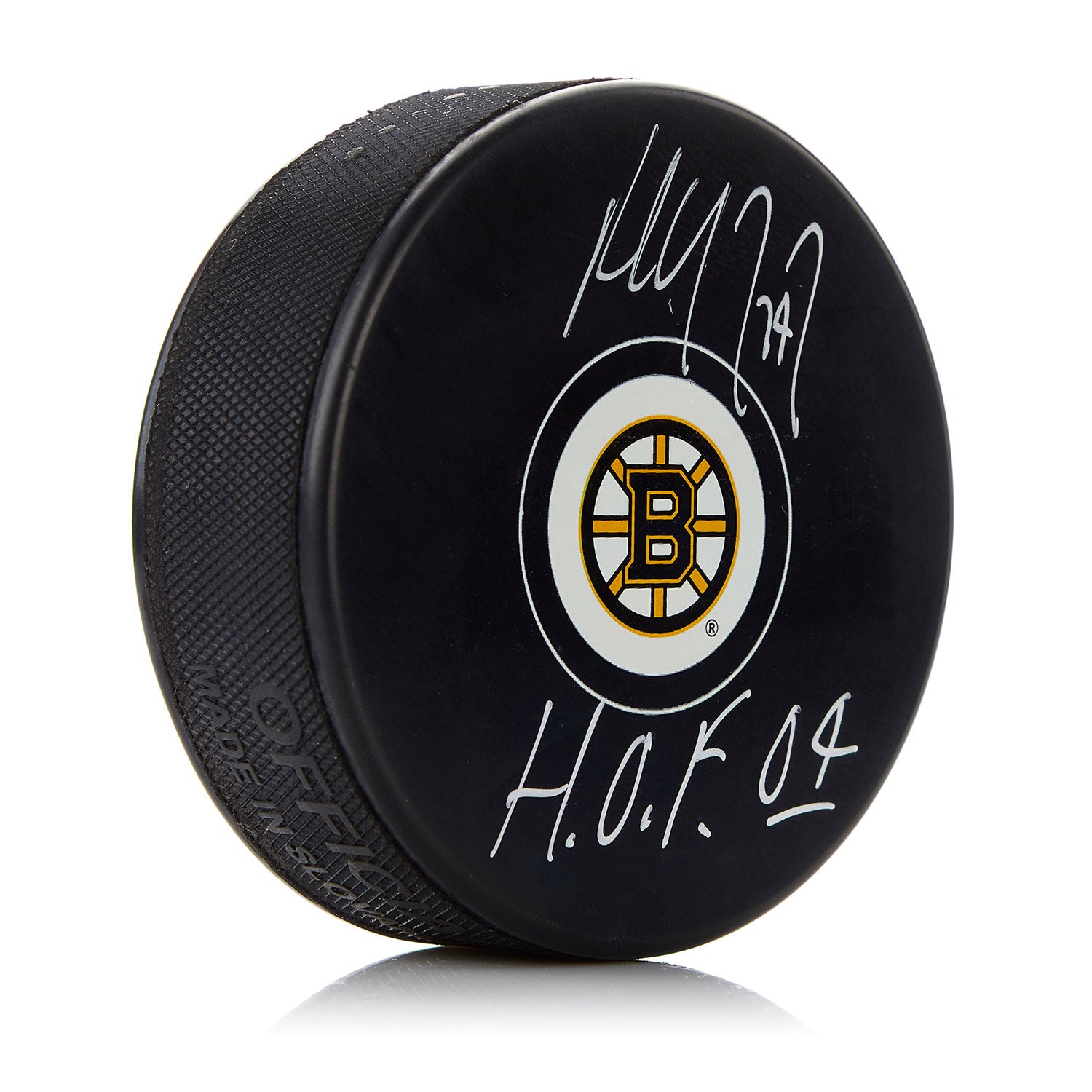 Paul Coffey Boston Bruins Signed Hockey Puck with HOF Note
