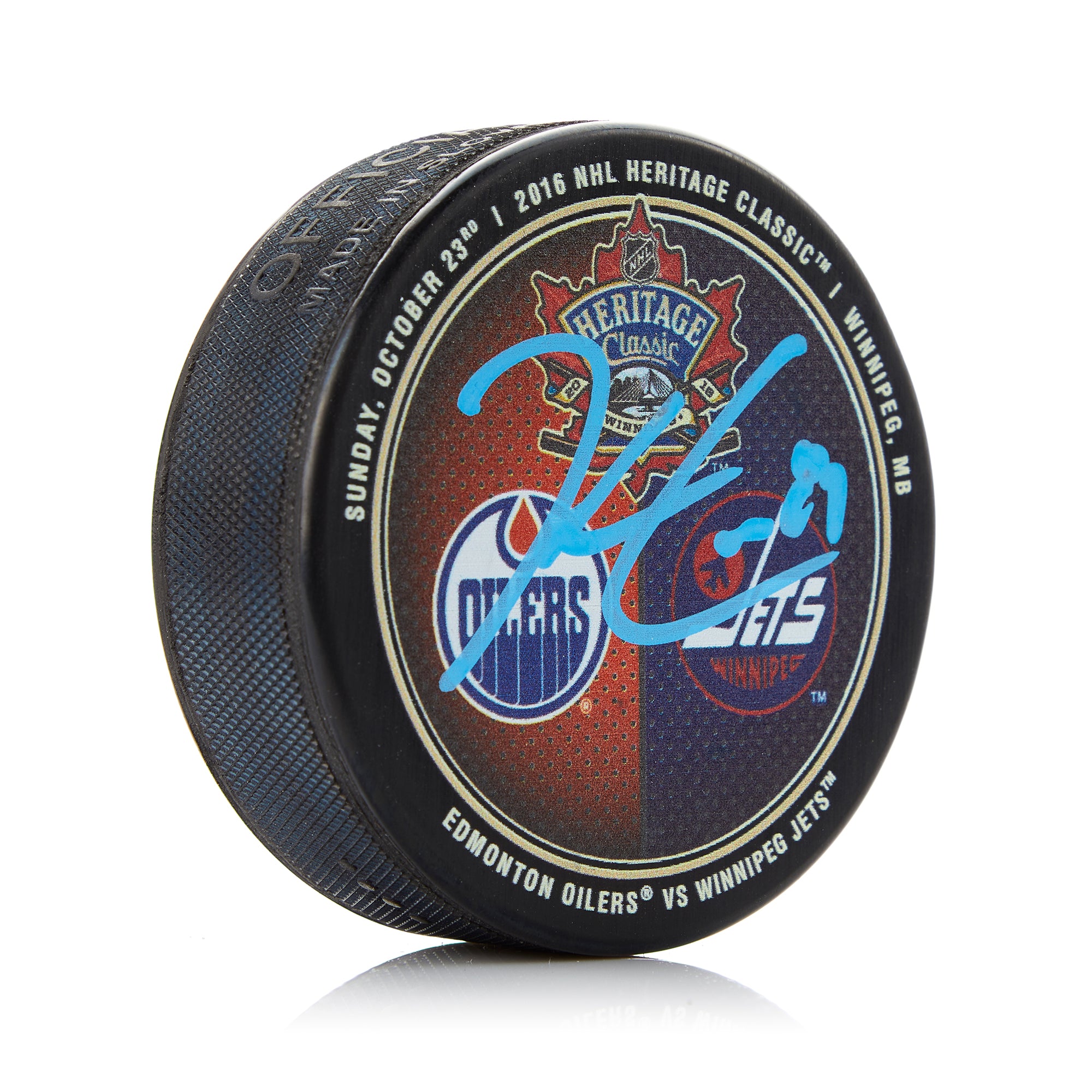 Kyle Connor Winnipeg Jets Signed 2016 Heritage Classic Puck