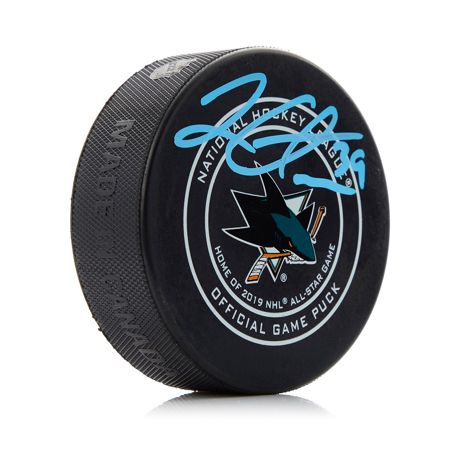 Logan Couture Autographed San Jose Sharks Official Game Puck