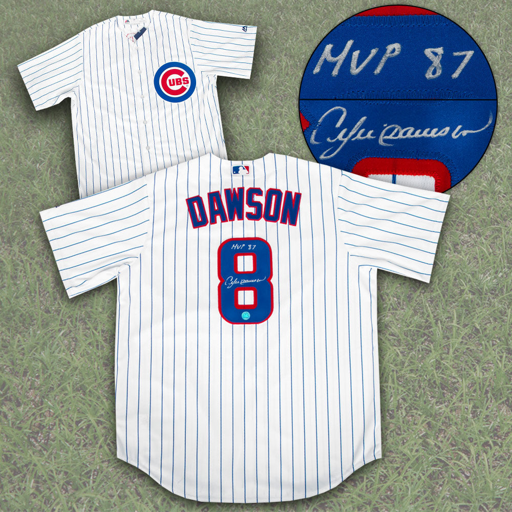 Andre Dawson Chicago Cubs Signed & Inscribed Baseball Jersey