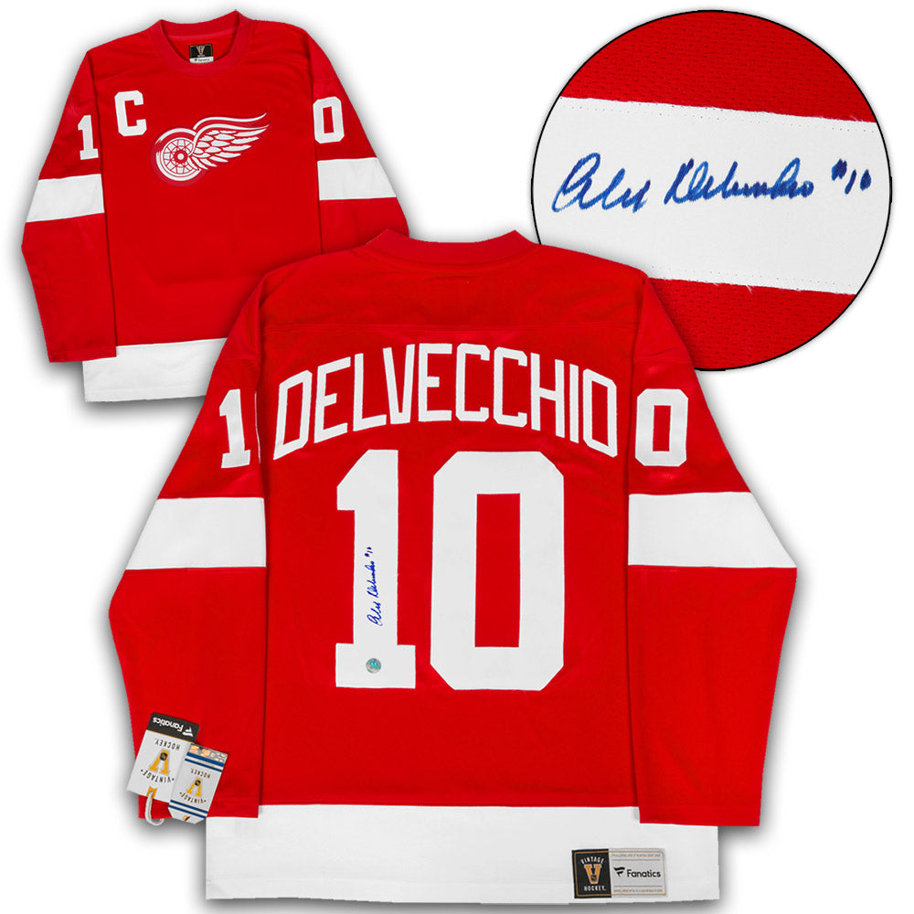 Alex Delvecchio Detroit Red Wings Signed Retro Fanatics Jersey