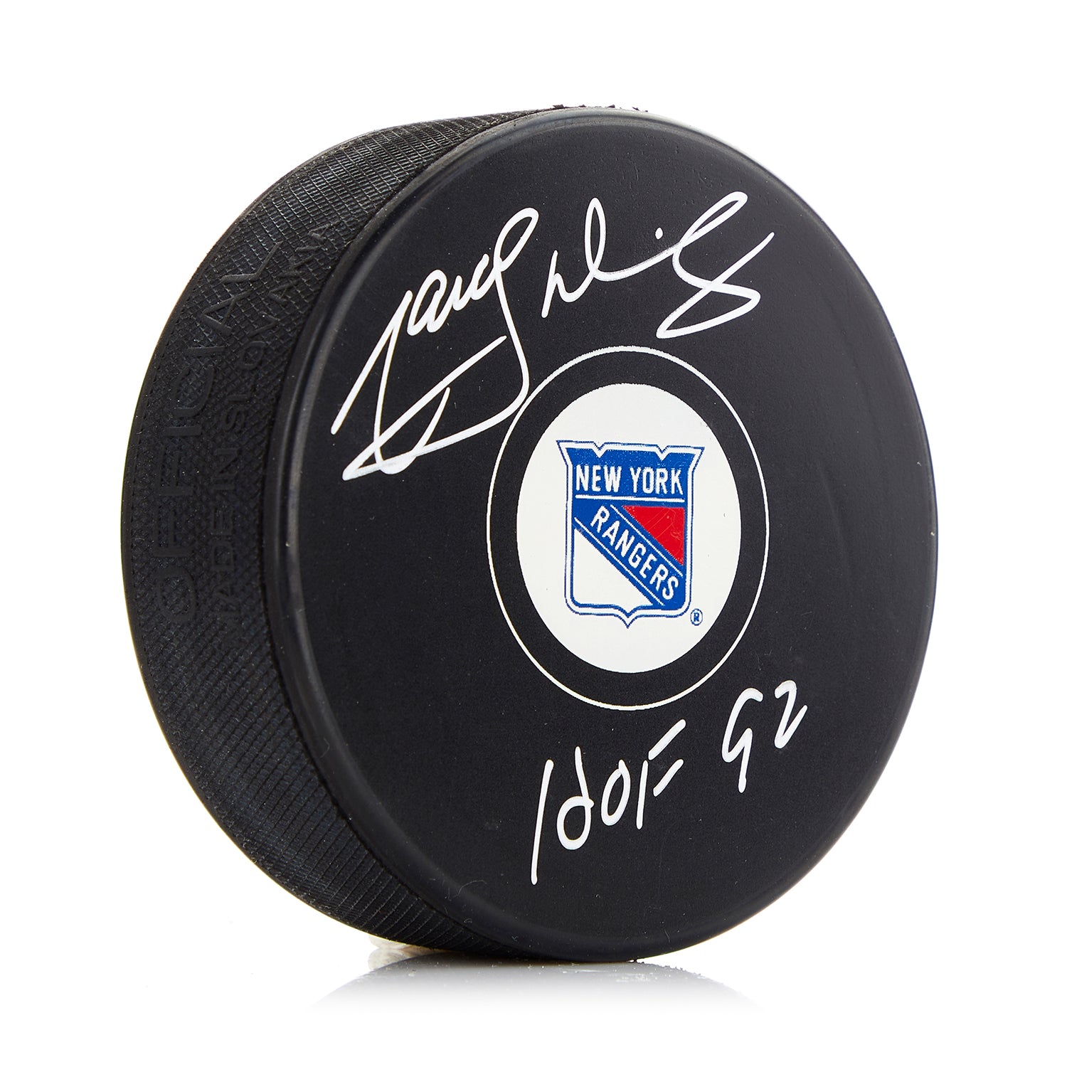 Marcel Dionne Signed New York Rangers Hockey Puck with HOF Note