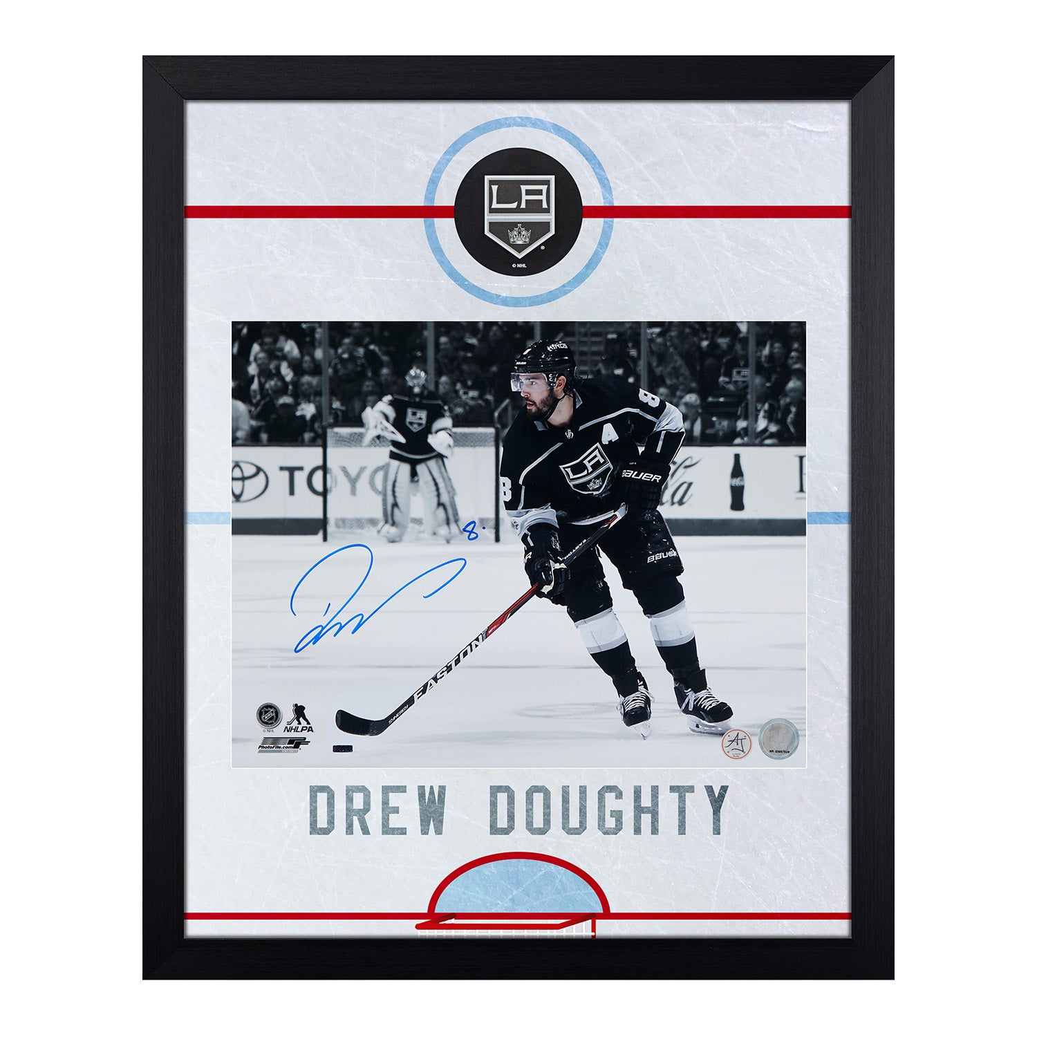 Drew Doughty Signed Los Angeles Kings Graphic Rink 19x23 Frame