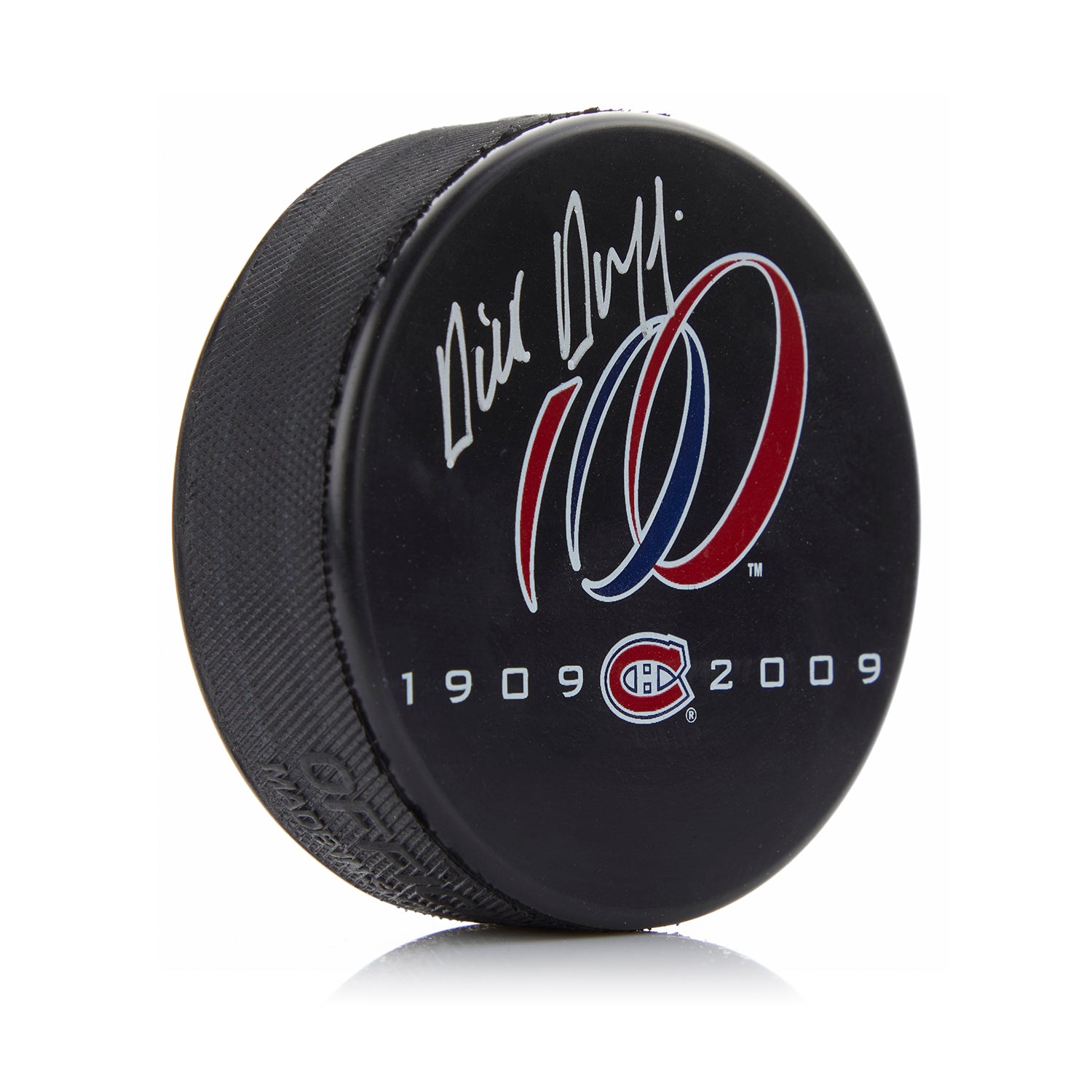 Dick Duff Signed Montreal Canadiens 100th Anniversary Puck
