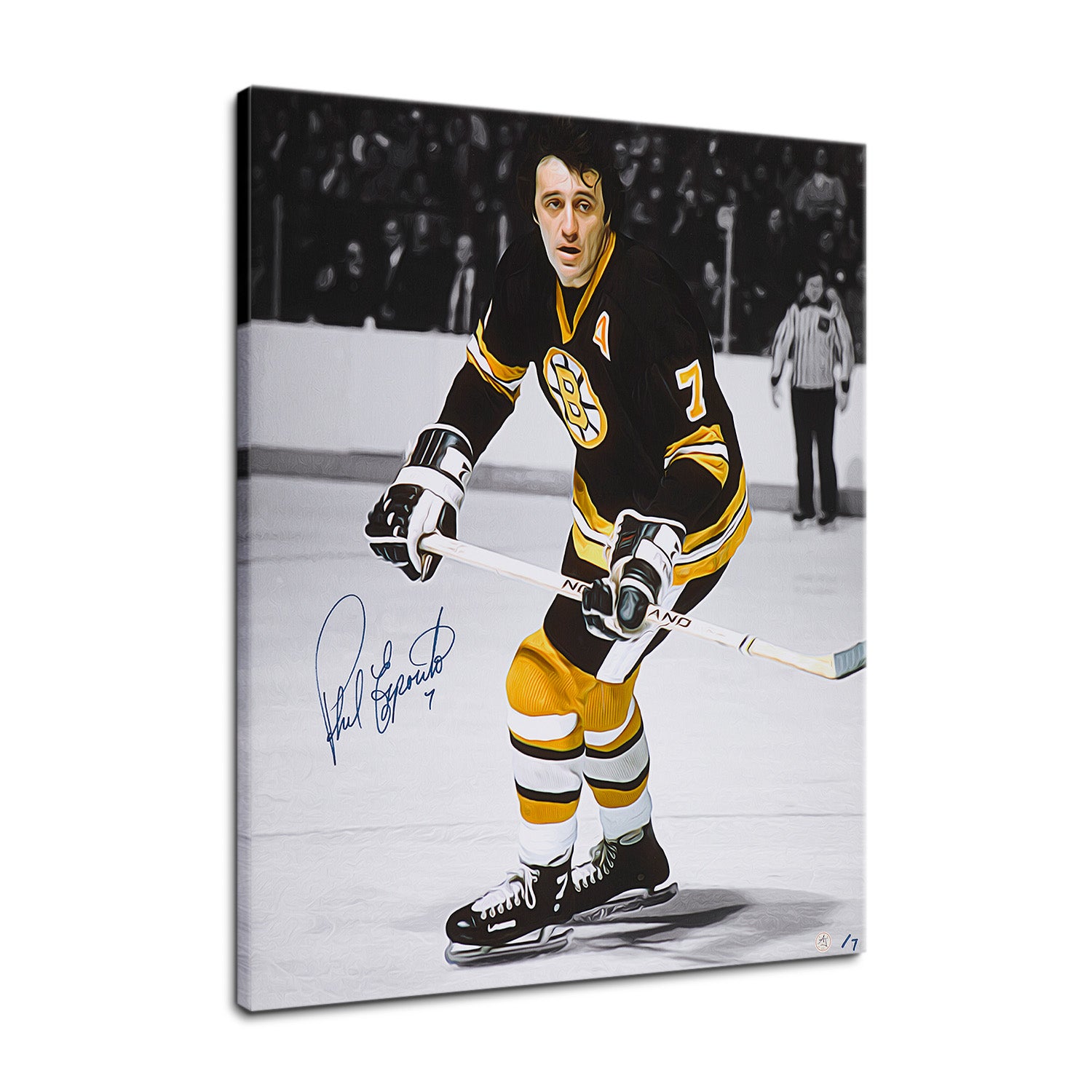 Phil Esposito Signed Boston Hockey Portrait 26x32 Art Canvas /7