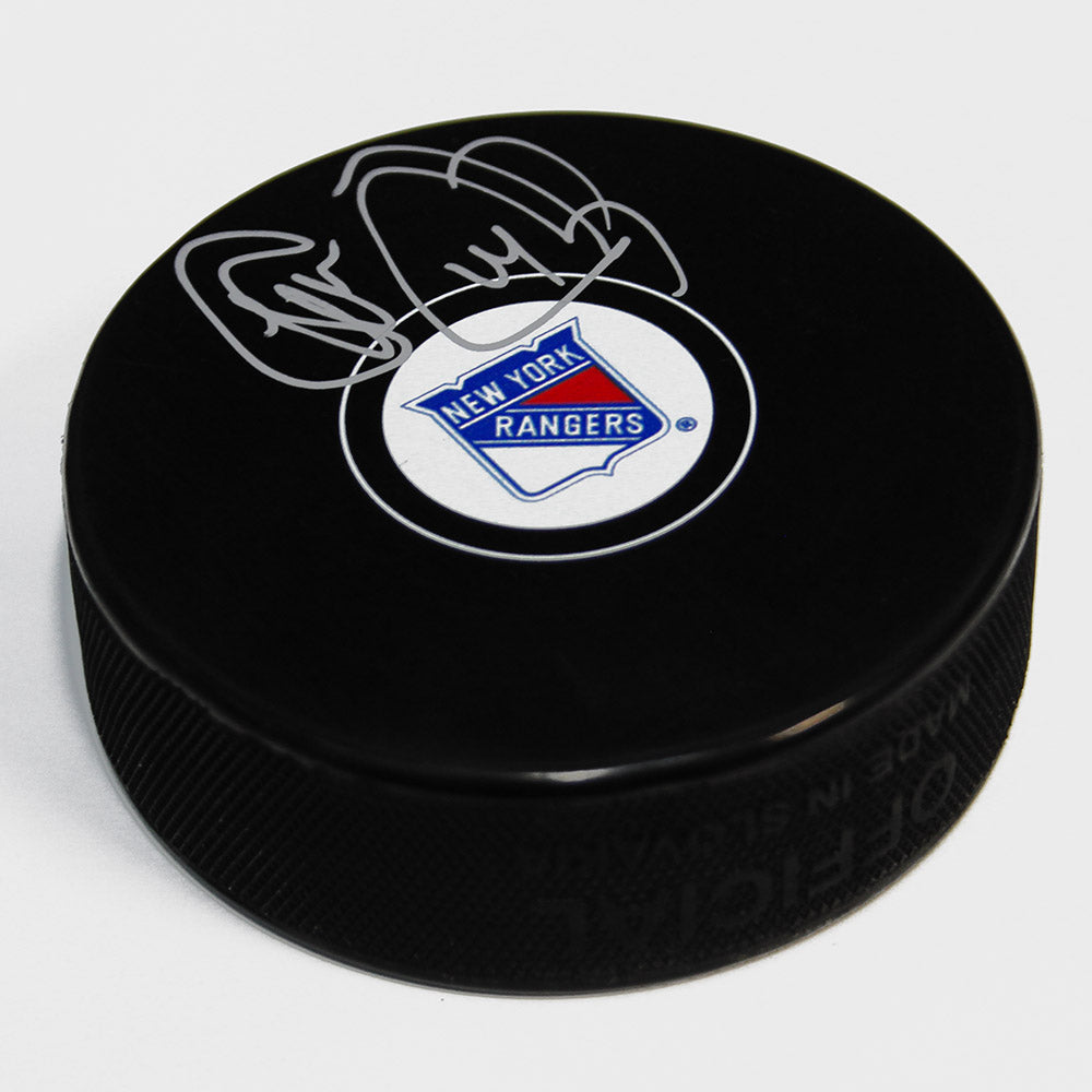 Theo Fleury New York Rangers Autographed Hockey Puck