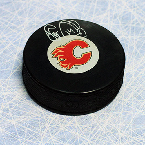 Theo Fleury Calgary Flames Autographed Hockey Puck