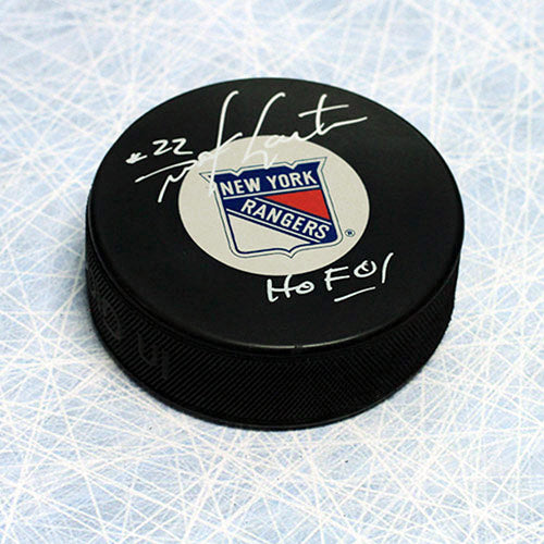 Mike Gartner New York Rangers Signed Hockey Puck with HOF Note