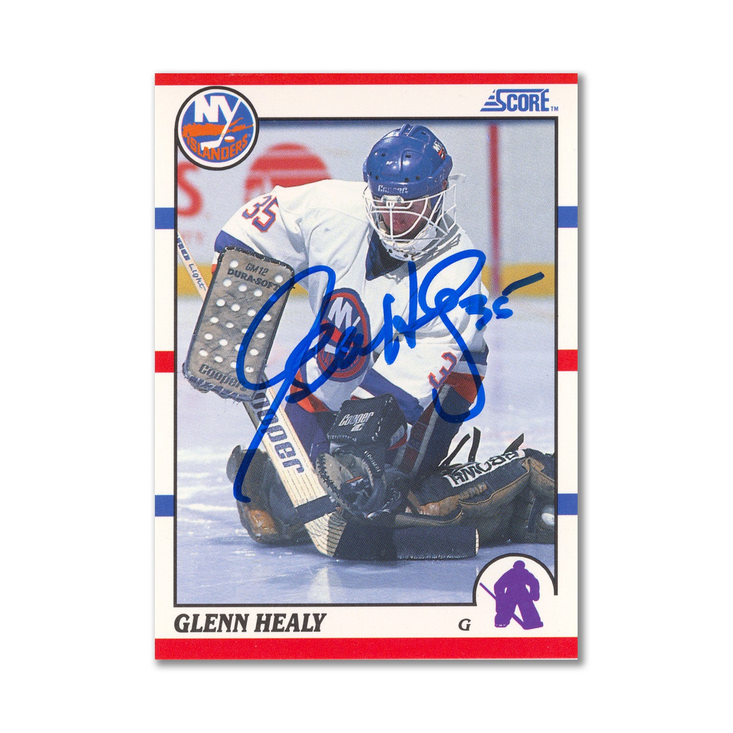 Autographed 1990-91 Score #294 Glenn Healy Rookie Card