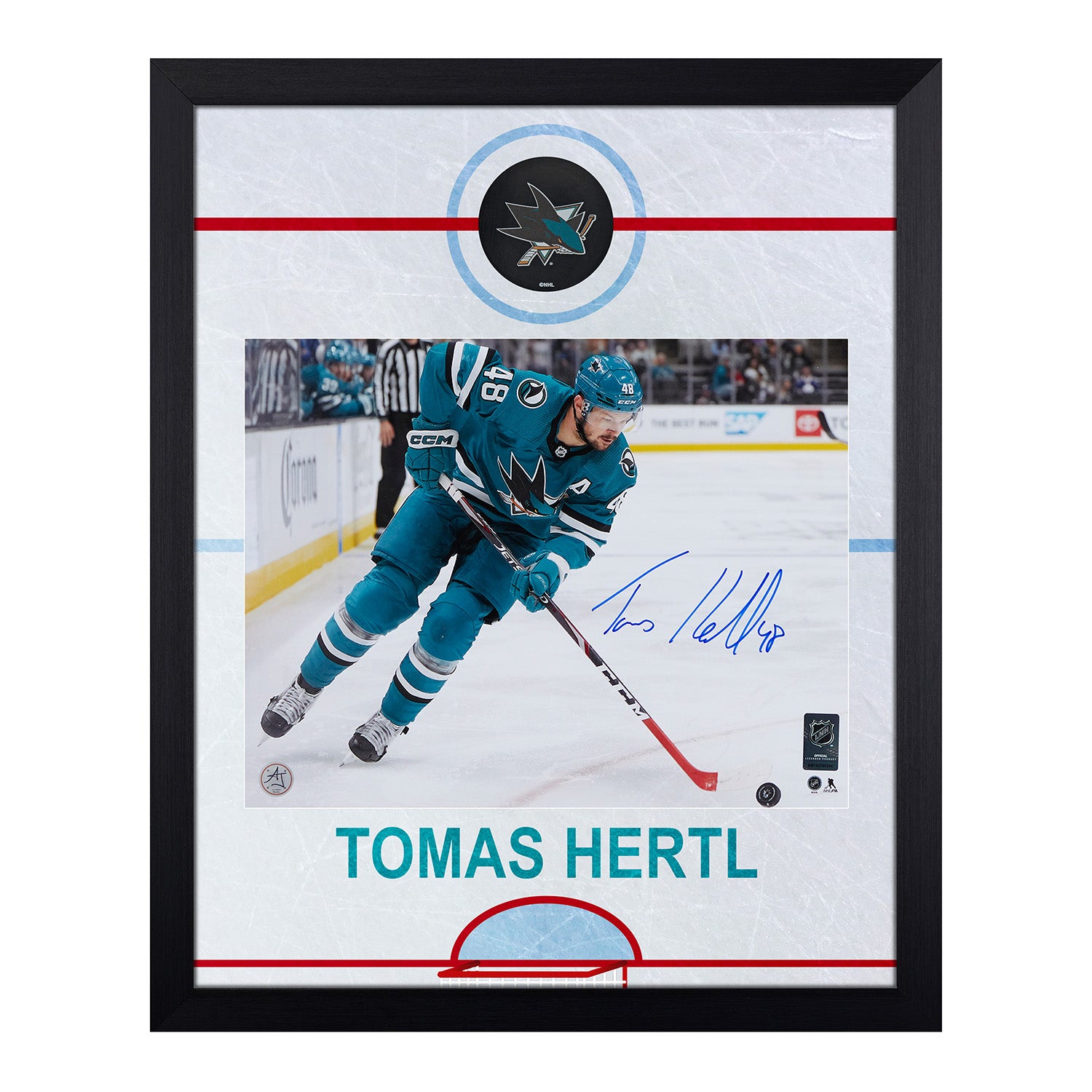 Tomas Hertl Autographed San Jose Sharks Rink Graphic 19x23 Frame