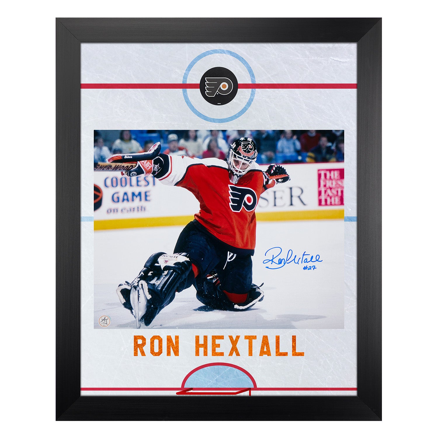 Ron Hextall Autographed Philadelphia Flyers Graphic Rink 26x32 Frame