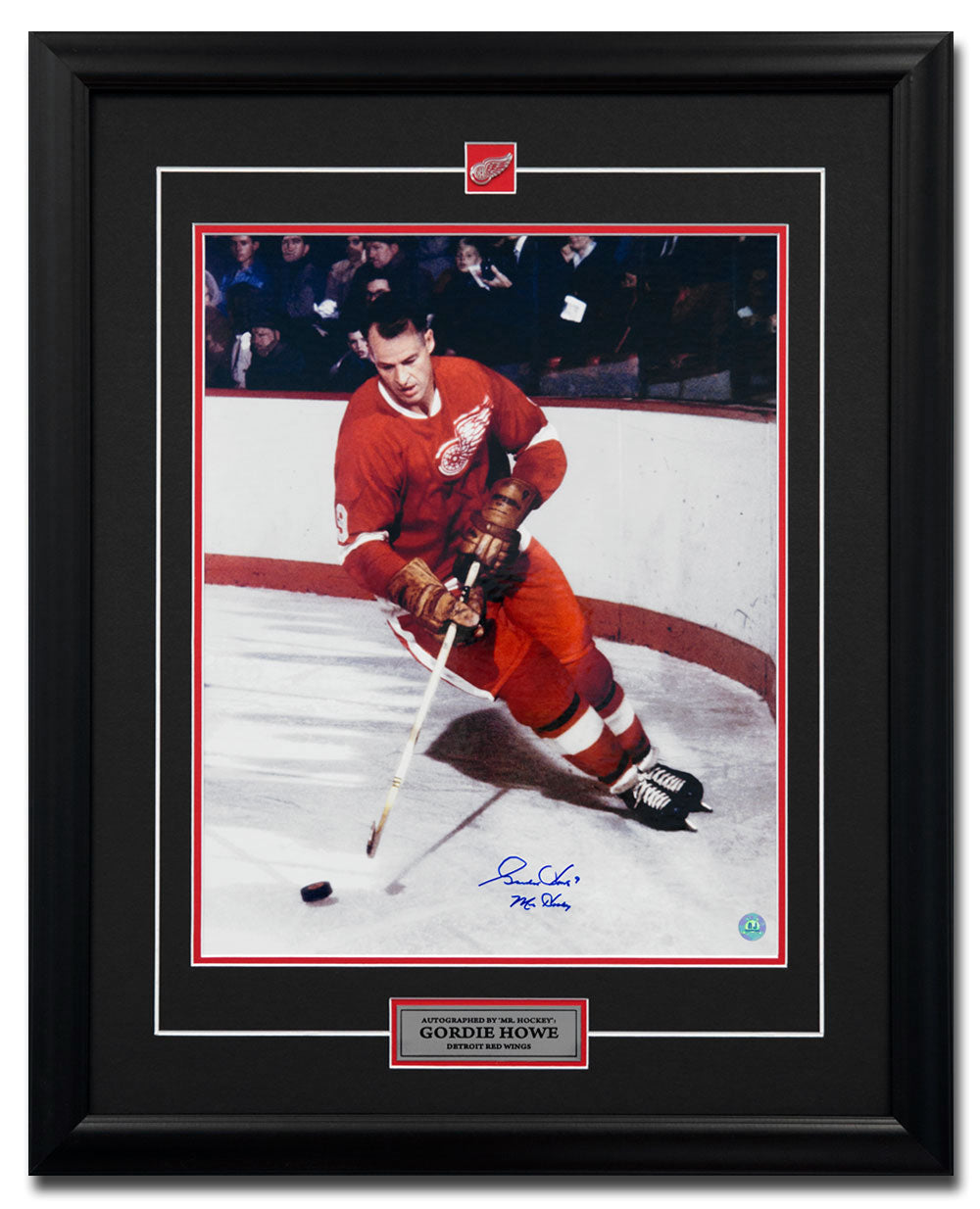 Gordie Howe Detroit Red Wings Autographed Original Six Legend 26x32 Frame
