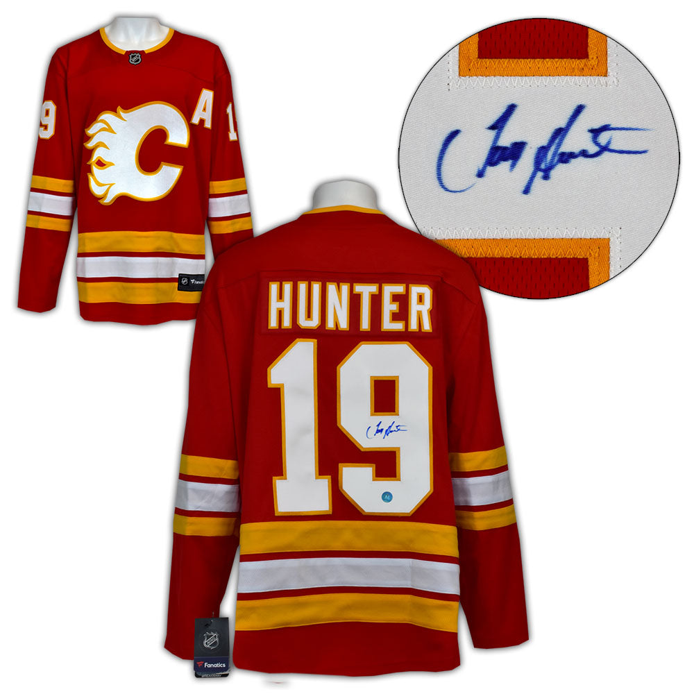 Tim Hunter Calgary Flames Signed Alt Retro Fanatics Jersey