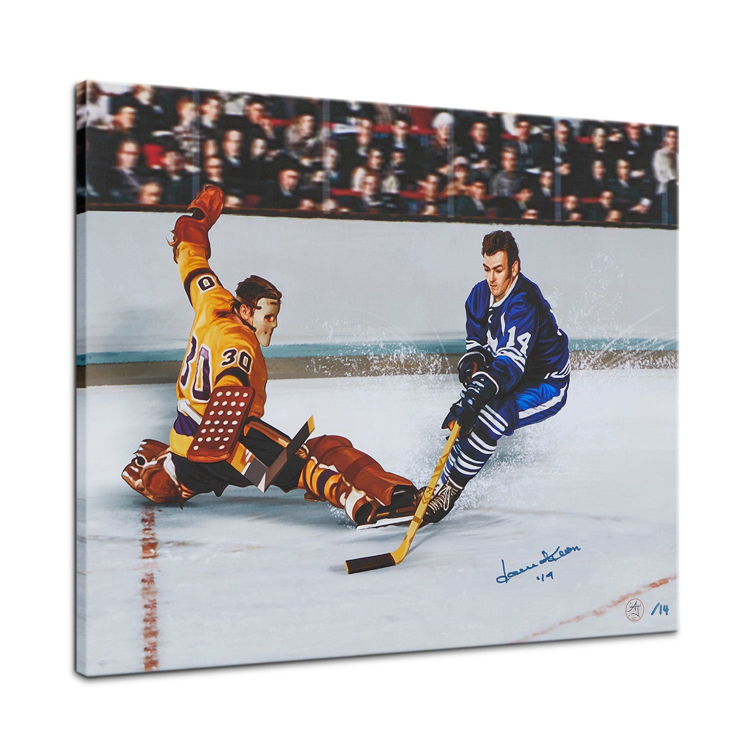 Dave Keon Signed Toronto Hockey Breakaway 16x20 Art Canvas #/14