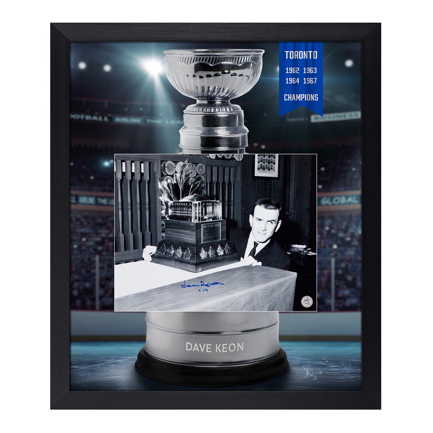 Dave Keon Signed Toronto Maple Leafs Cup Champion Graphic 23x27 Frame