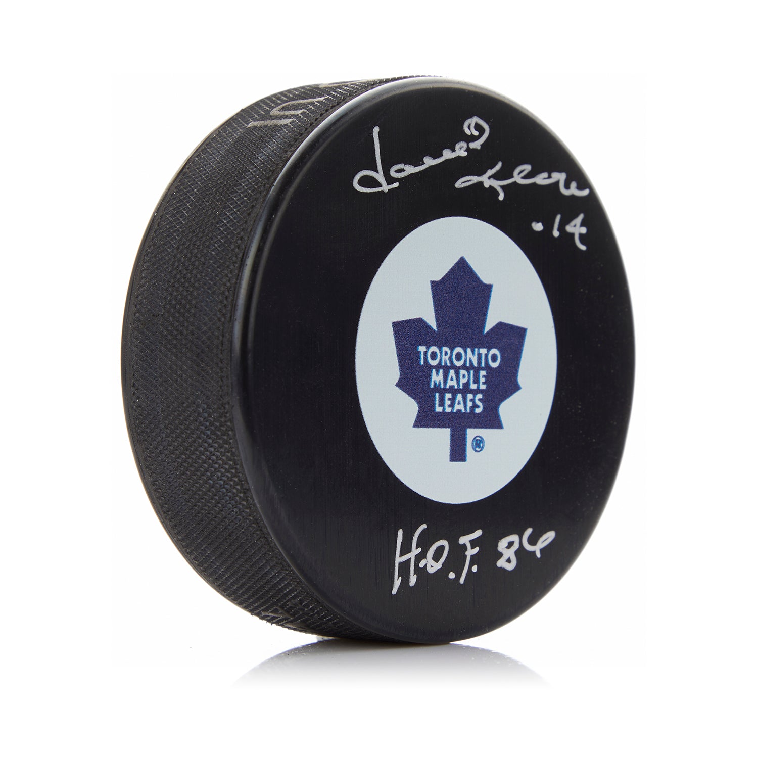 Dave Keon Signed Toronto Maple Leafs Puck with HOF Note