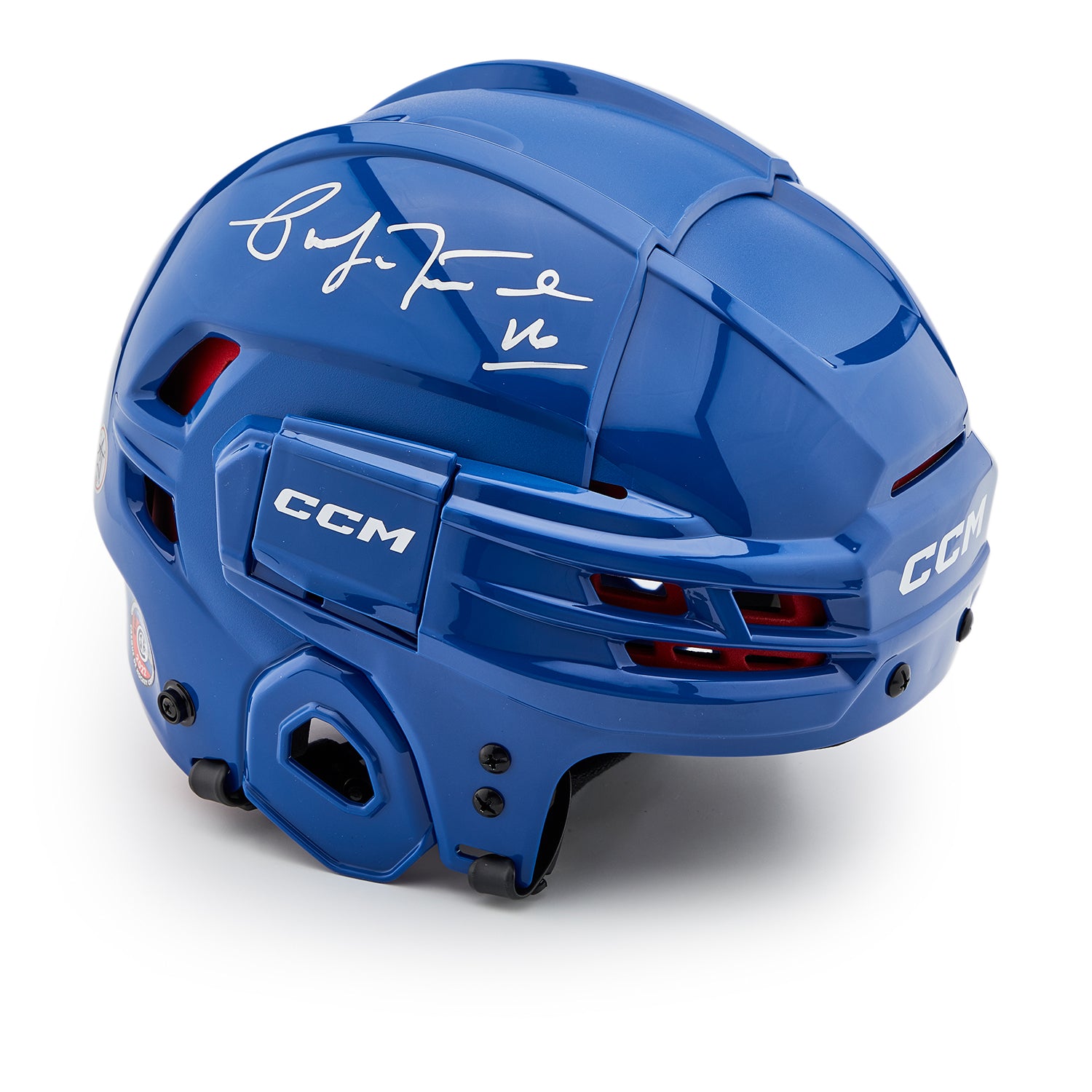 Pat LaFontaine Autographed Blue CCM Tacks Helmet