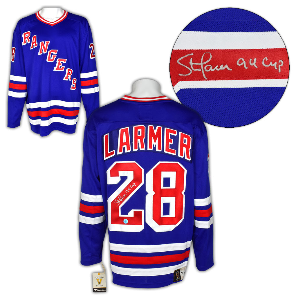 Steve Larmer New York Rangers Signed Retro Fanatics Jersey