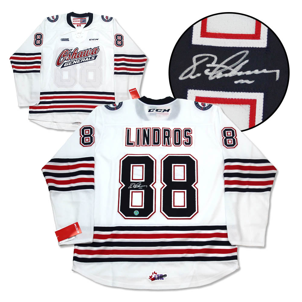 Eric Lindros Oshawa Generals Signed White CHL CCM Jersey