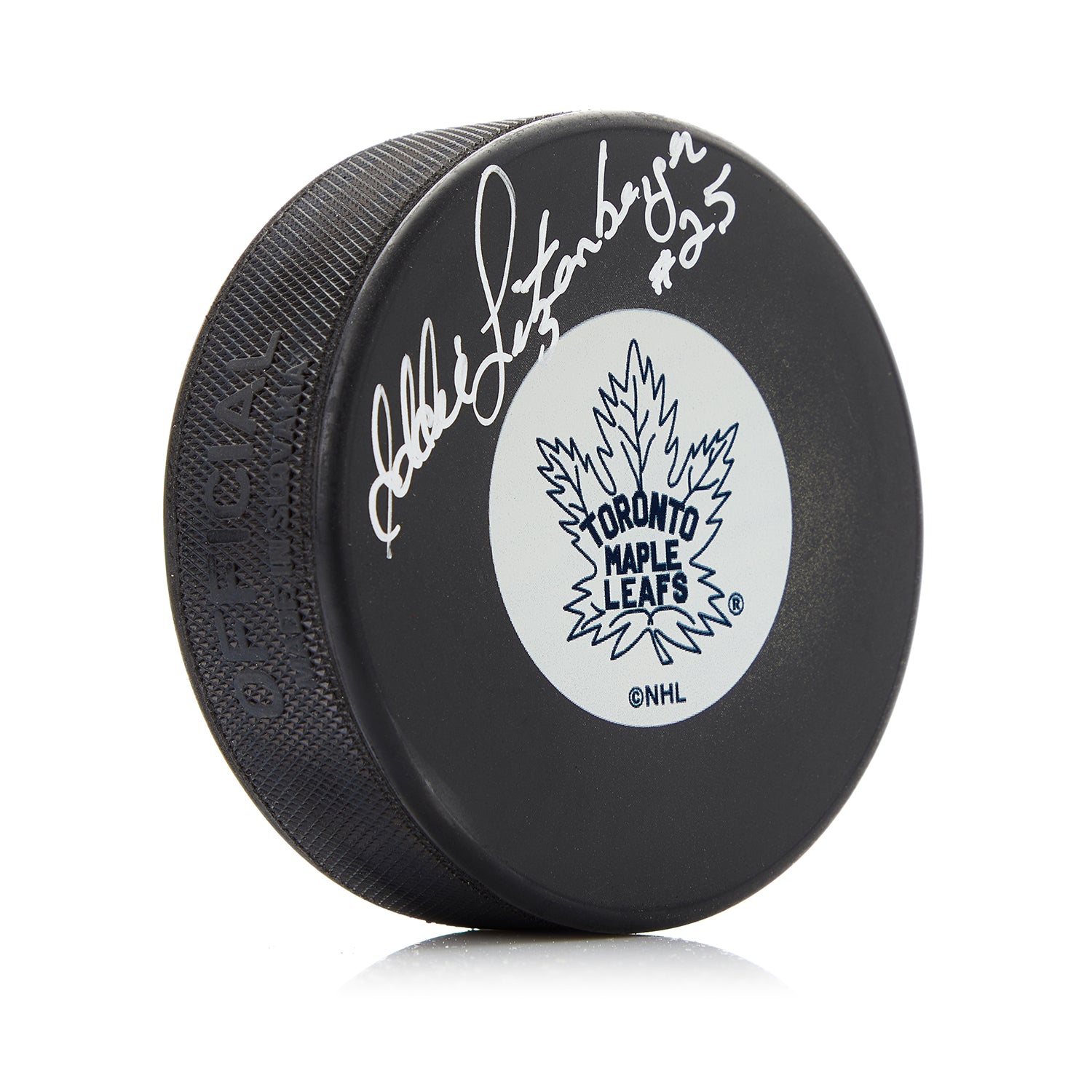 Eddie Litzenberger Autographed Toronto Maple Leafs Hockey Puck