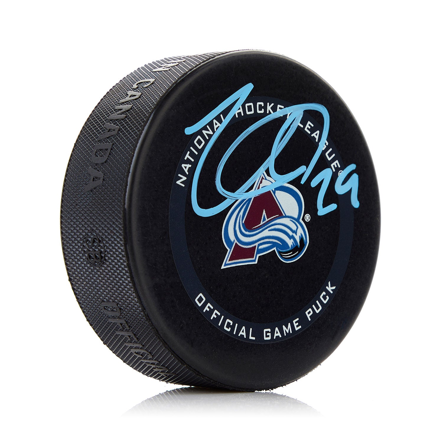 Nathan MacKinnon Colorado Avalanche Signed Official Game Puck