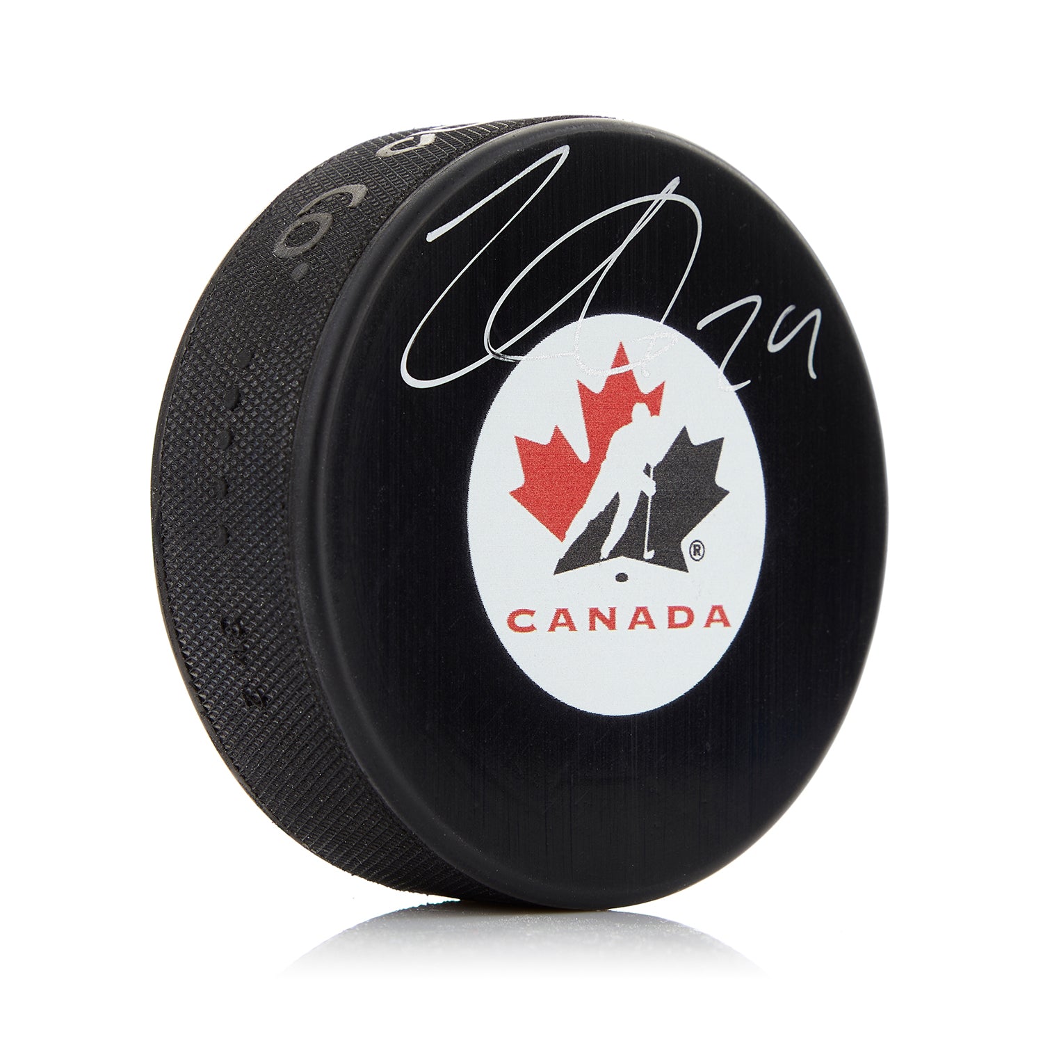 Nathan MacKinnon Team Canada Autographed Hockey Puck