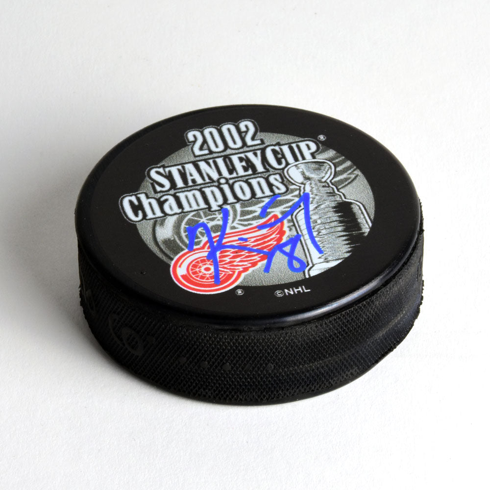 Kirk Maltby Detroit Red Wings Autographed 2002 Stanley Cup Puck