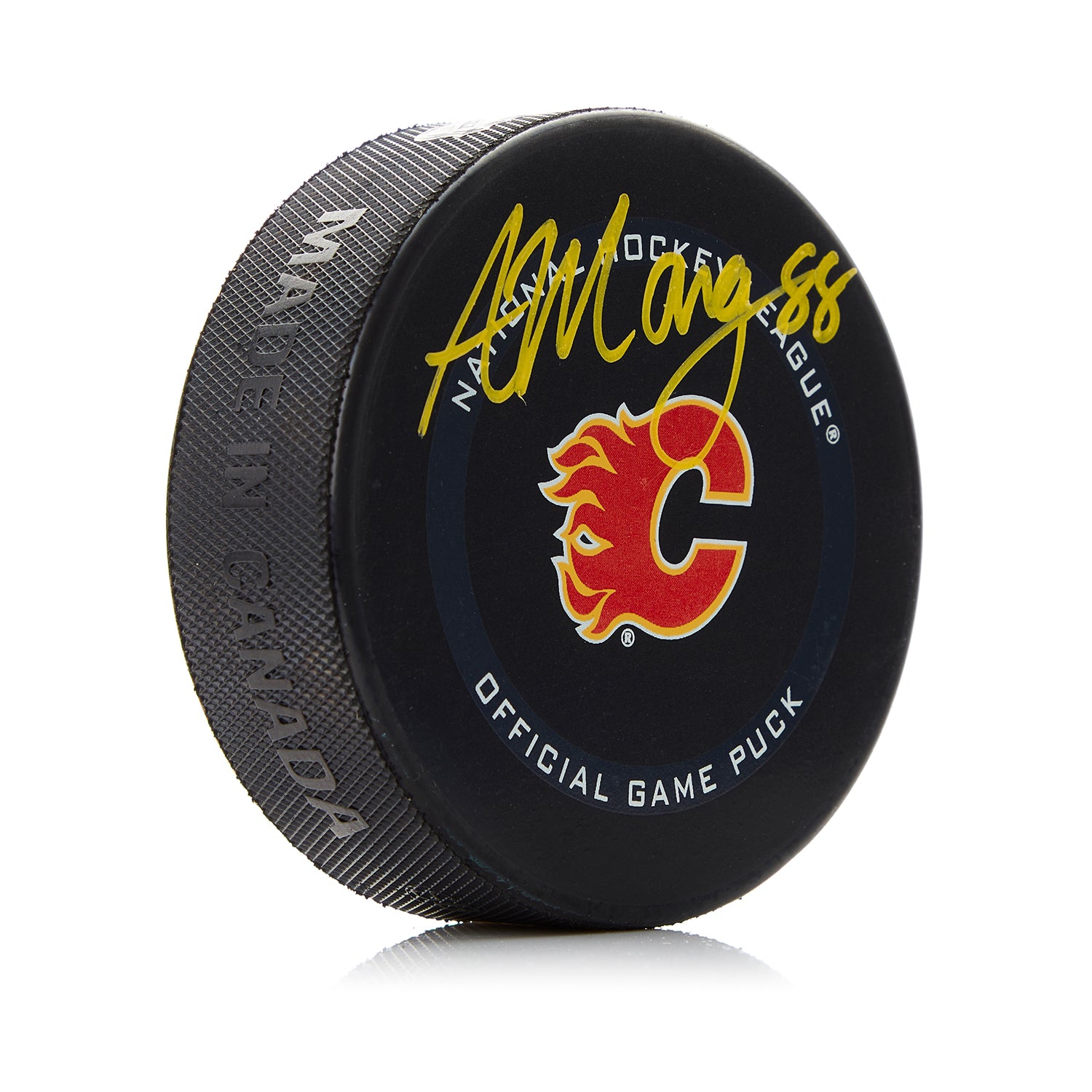 Andrew Mangiapane Signed Calgary Flames Official Game Puck