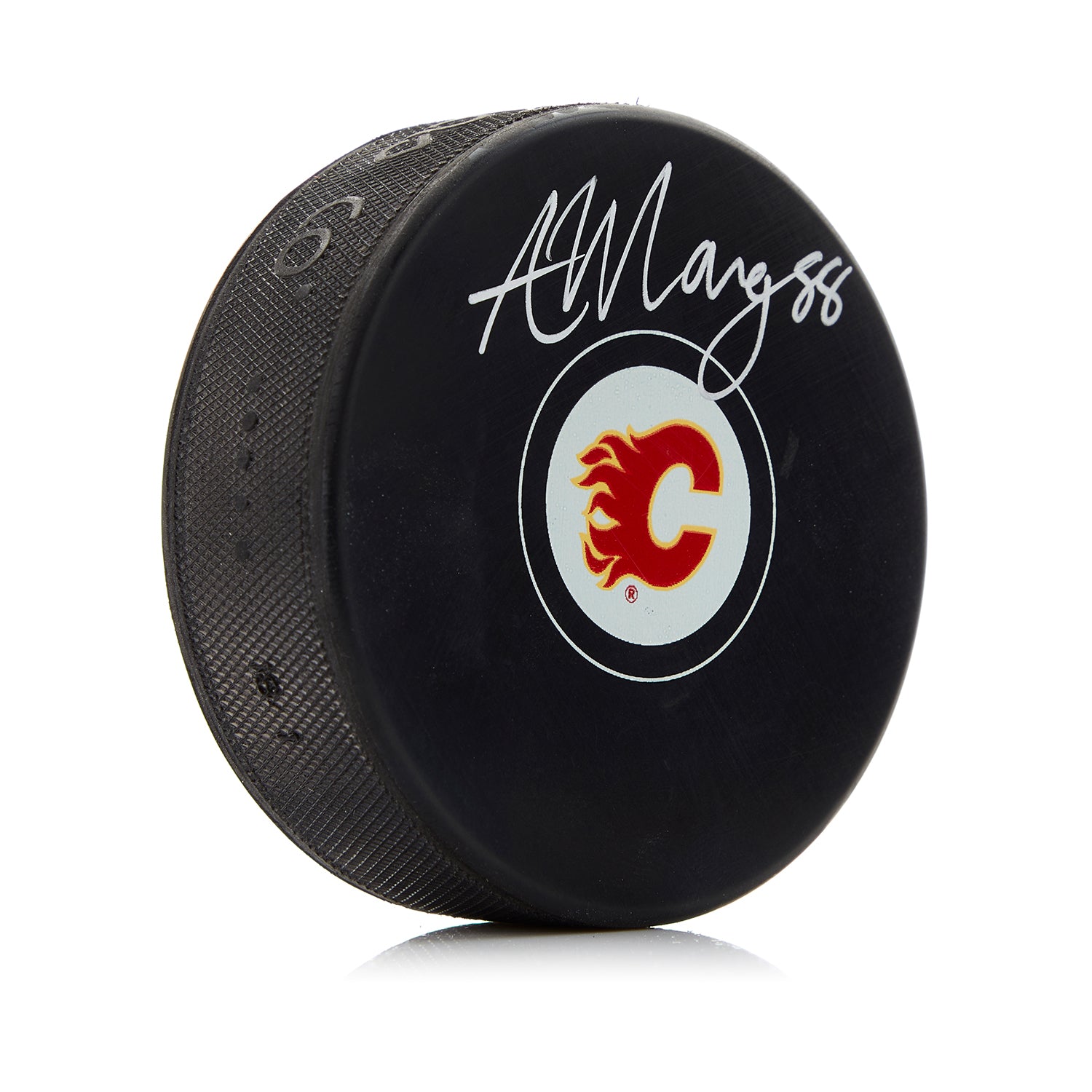 Andrew Mangiapane Autographed Calgary Flames Hockey Puck