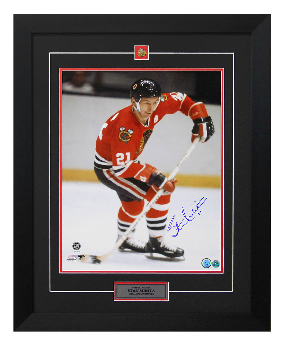 Stan Mikita Chicago Blackhawks Autographed Hockey Legend 26x32 Frame