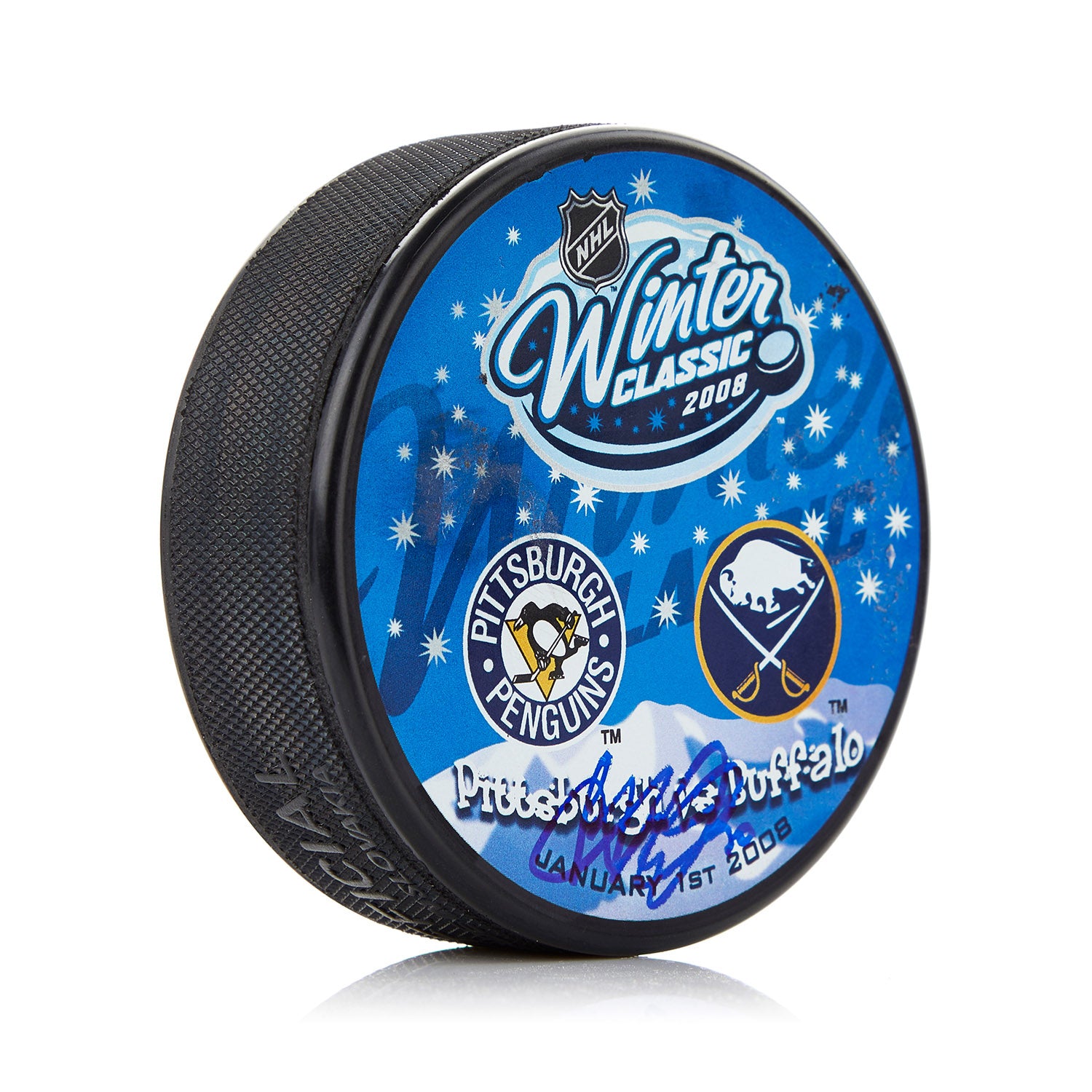 Ryan Miller Buffalo Sabres Signed 2008 Winter Classic Puck
