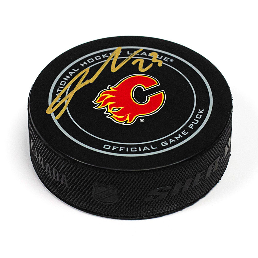 Sean Monahan Calgary Flames Autographed Official Game Puck