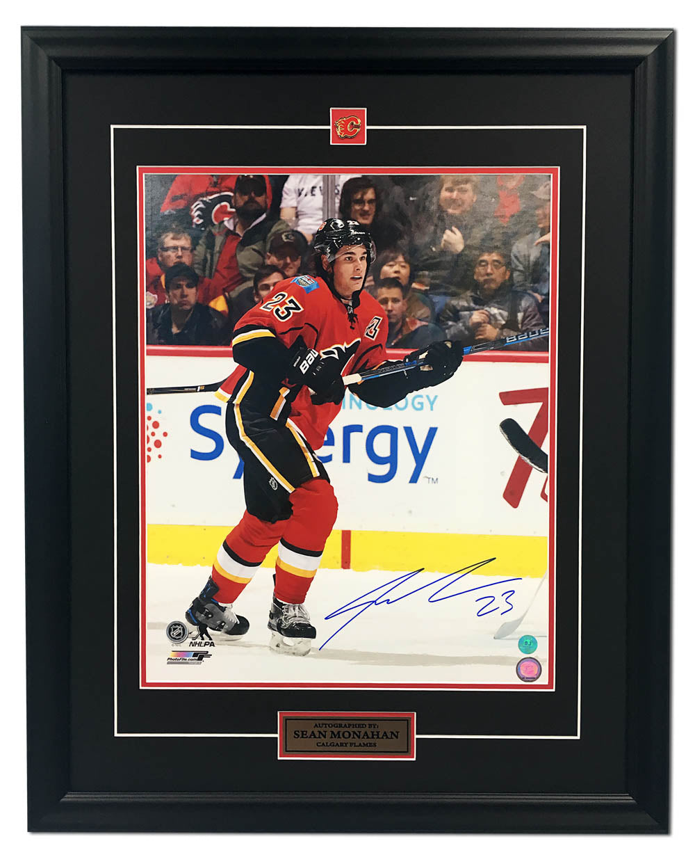Sean Monahan Calgary Flames Autographed Hockey 26x32 Frame