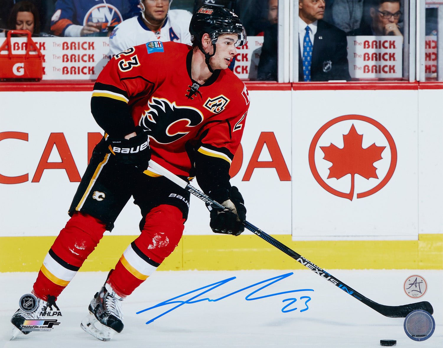 Sean Monahan Signed Calgary Flames Hockey 11x14 Photo