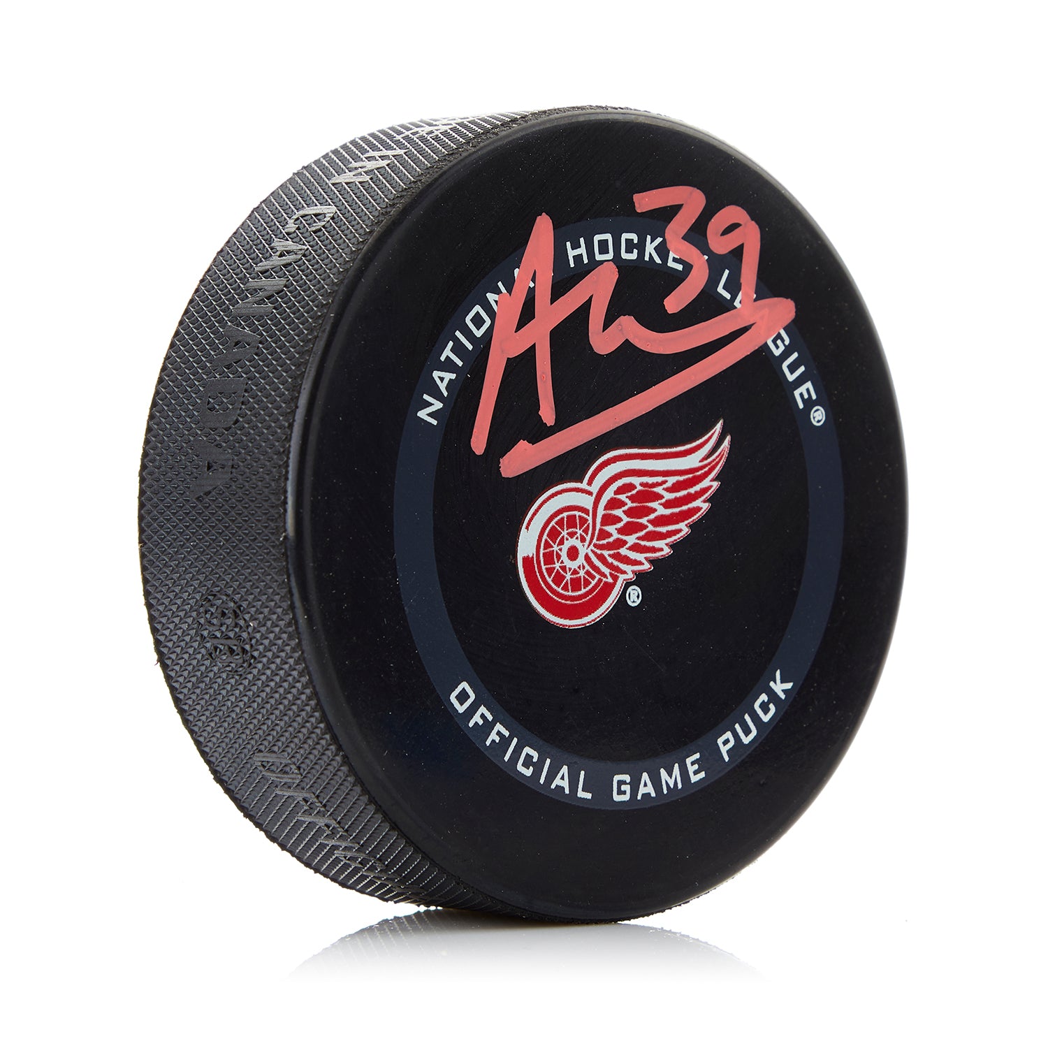 Alex Nedeljkovic Signed Detroit Red Wings Official Game Puck