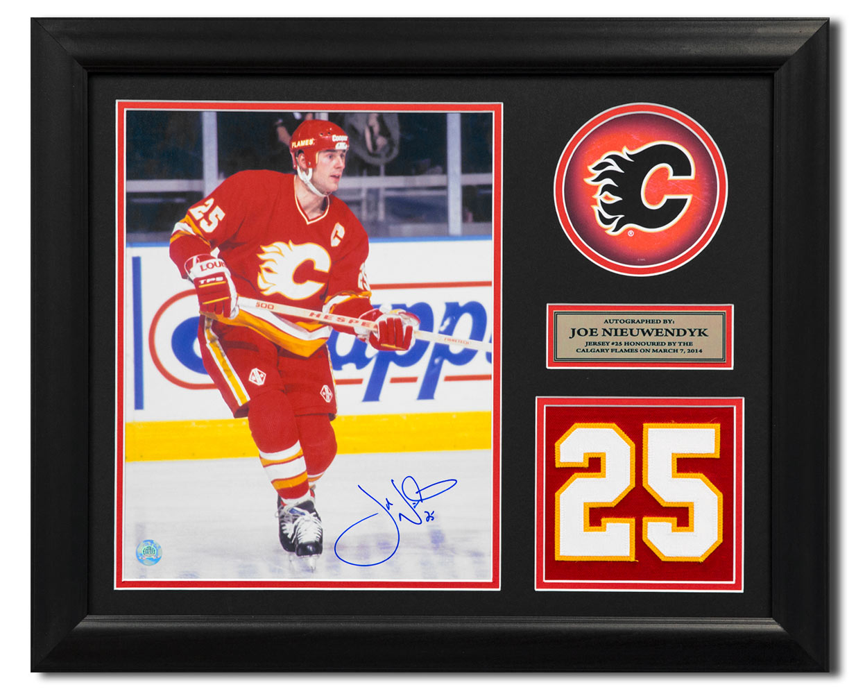 Joe Nieuwendyk Calgary Flames Signed 20x24 Number Frame