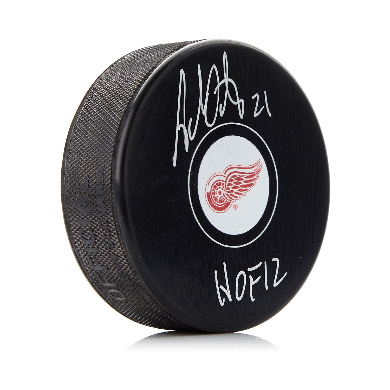 Adam Oates Signed Detroit Red Wings Hockey Puck with HOF Note