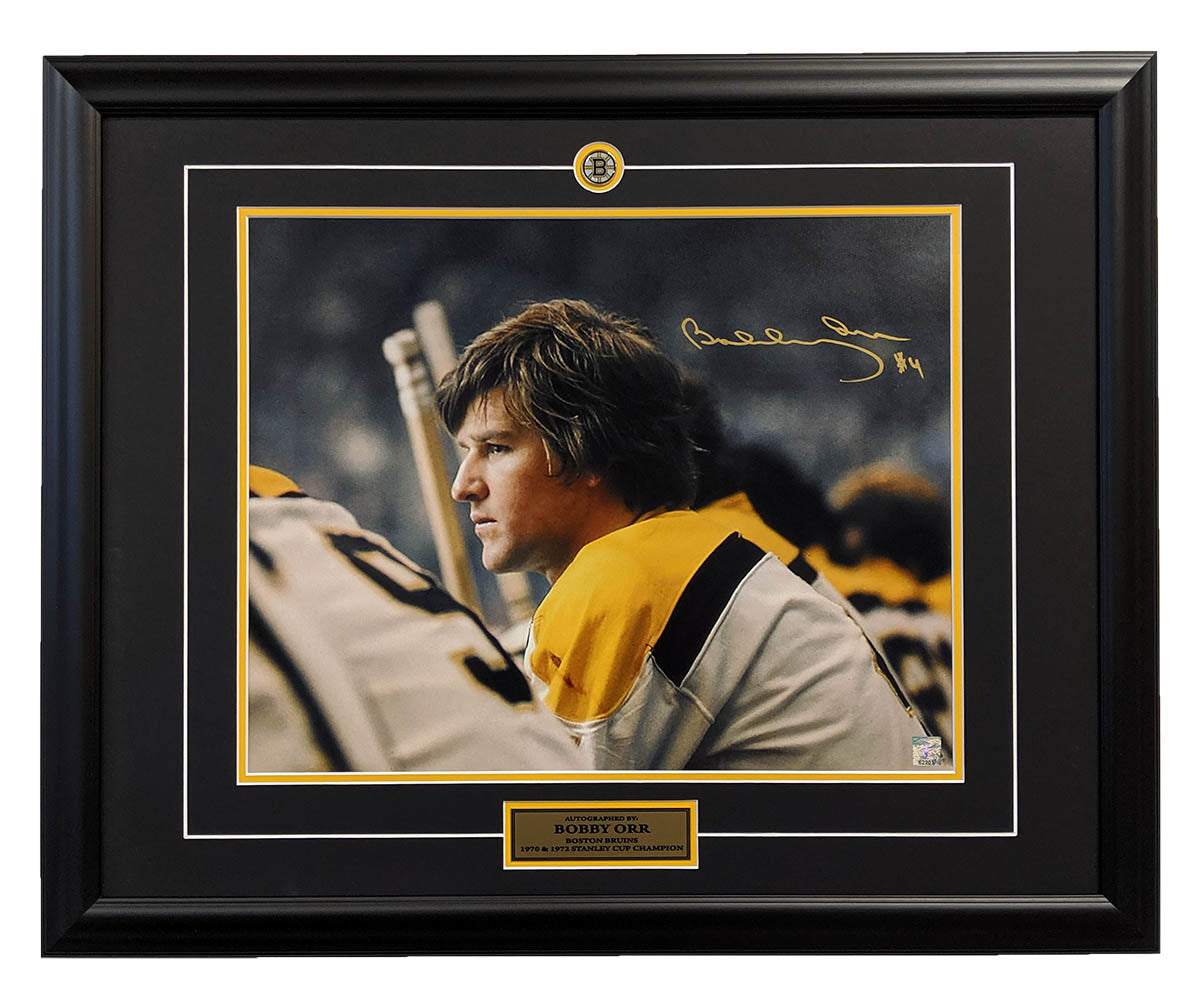 Bobby Orr Boston Bruins Autographed Bench Close-Up 26x32 Frame