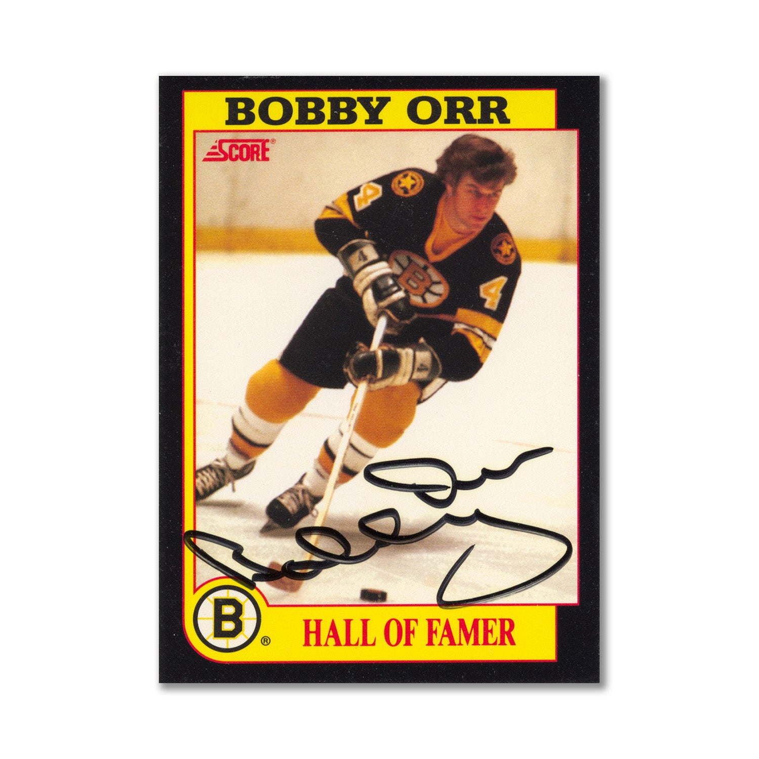 Autographed 1991-92 Score Bobby Orr Hall Of Fame Insert Card