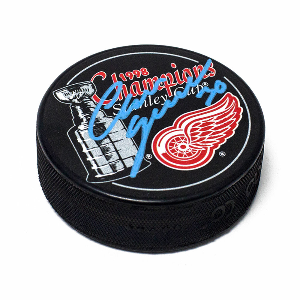 Chris Osgood Detroit Red Wings Signed 1998 Stanley Cup Puck