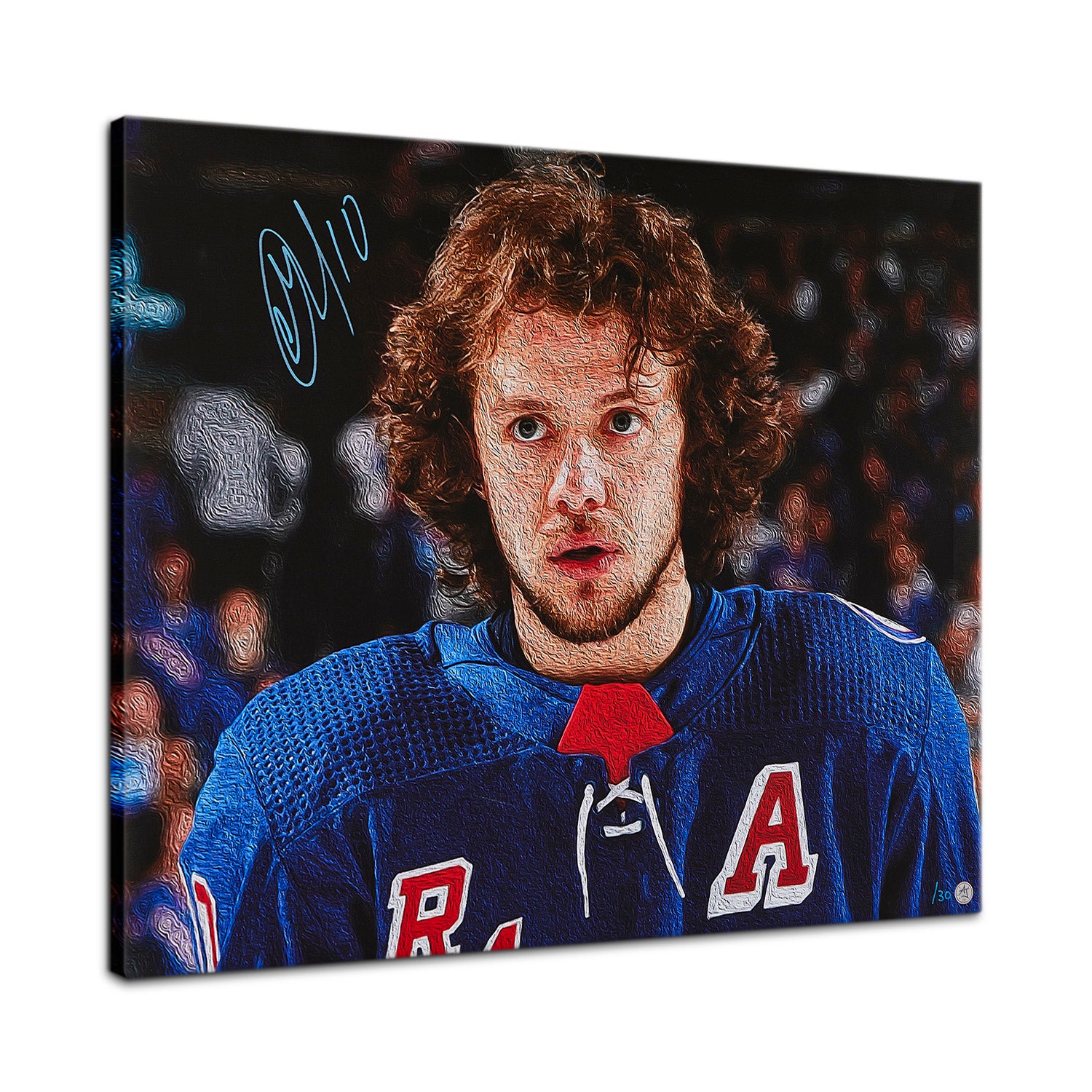 Artemi Panarin Signed New York Hockey Portrait 26x32 Art Canvas /30